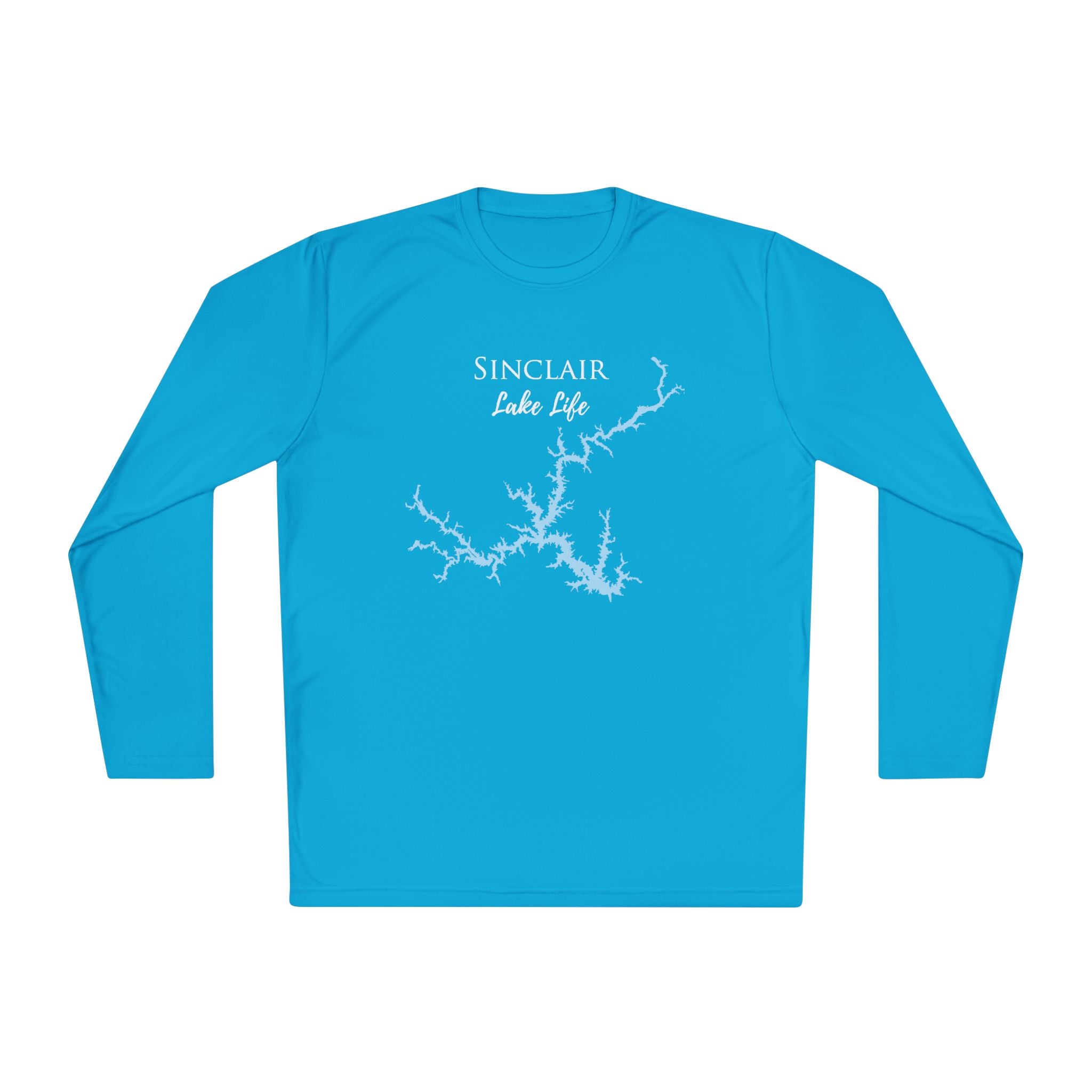 Sinclair Lake Life Dri-fit Boating Shirt – Breathable Material – Men's Long Sleeve Moisture Wicking Tee – Georgia Lake