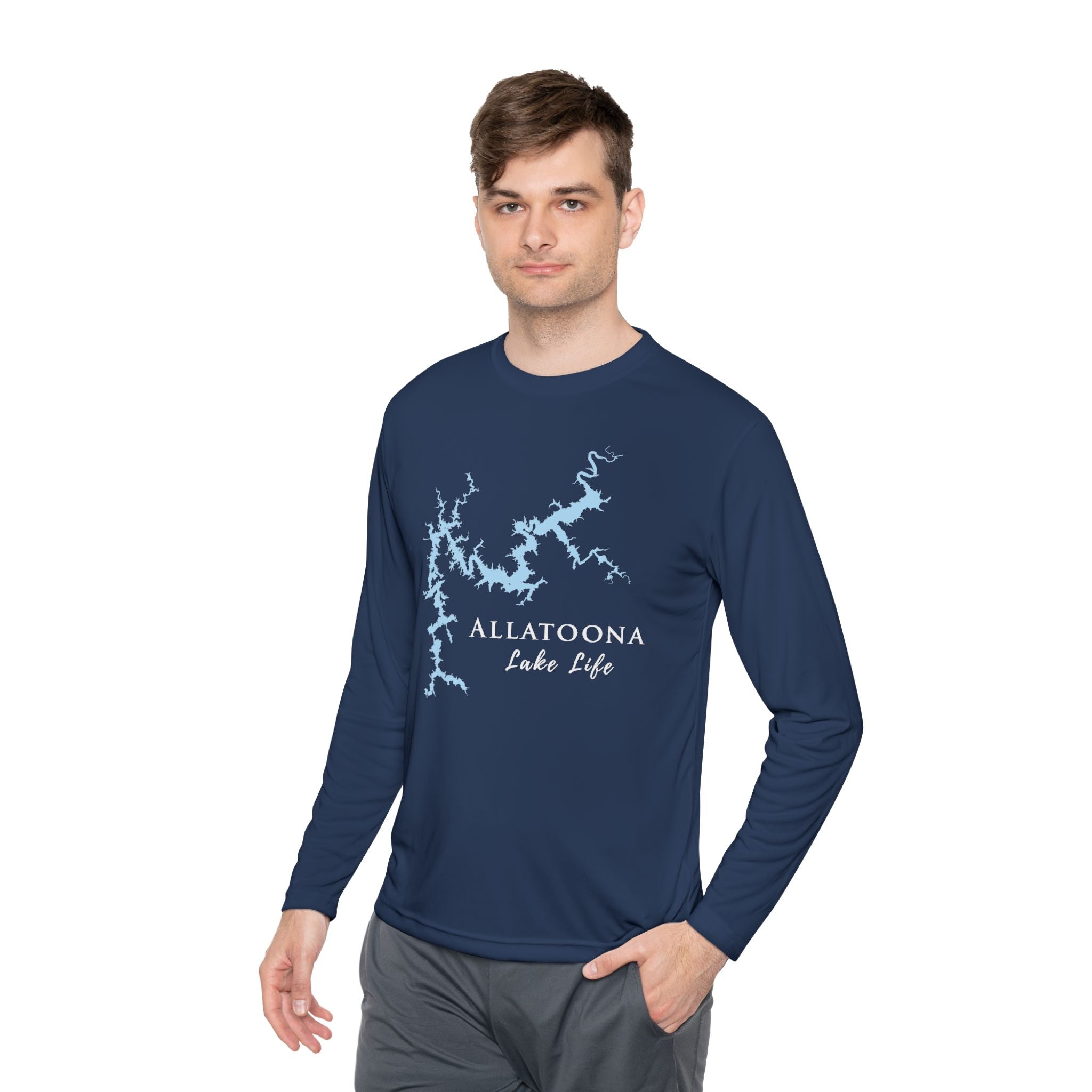 Allatoona Lake Life Dri-fit Boating Shirt – Breathable Material – Men's Long Sleeve Moisture Wicking Tee – Georgia Lake