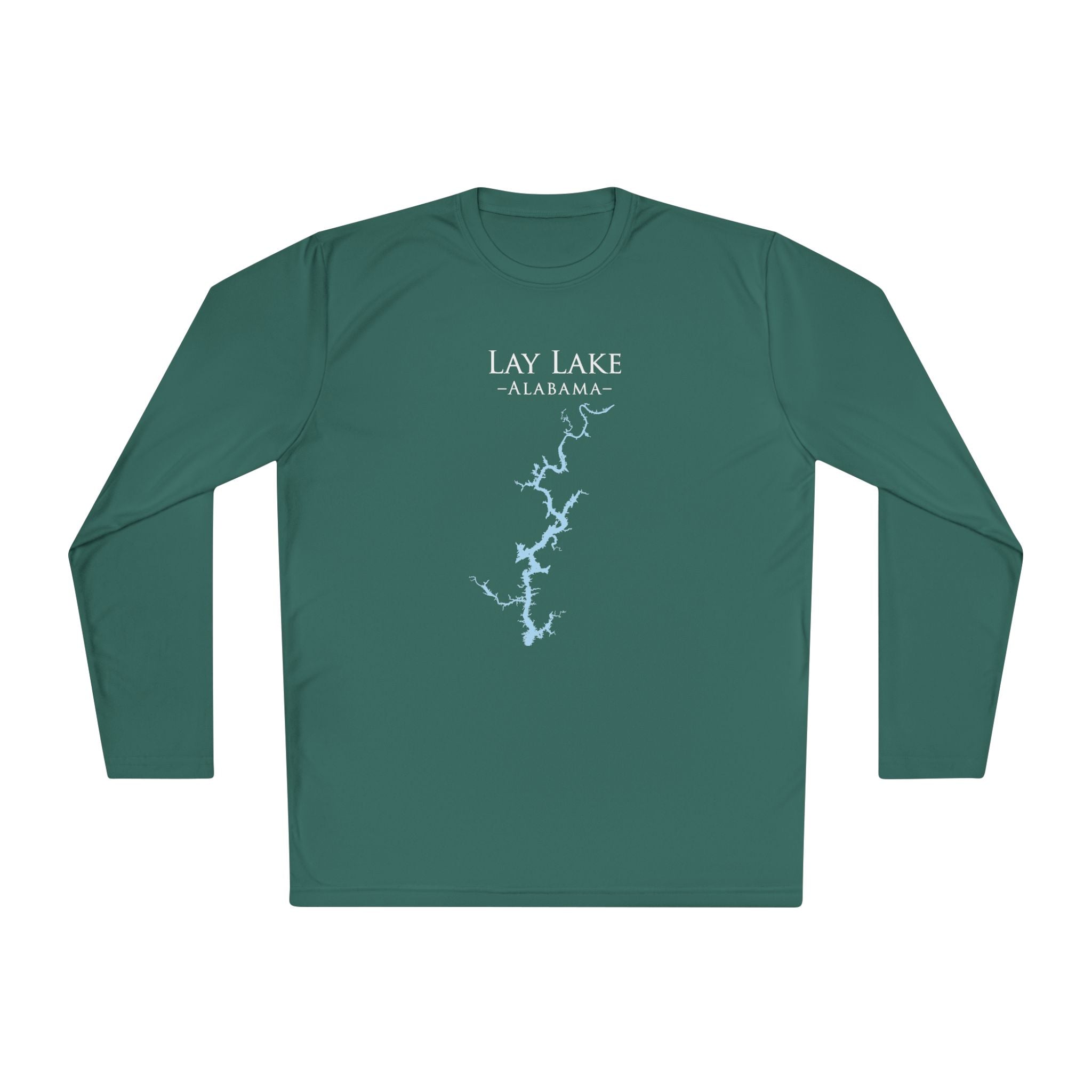 Lay Lake Alabama Dri-fit Boating Shirt – Breathable Material – Men's Long Sleeve Moisture Wicking Tee – Alabama Lake