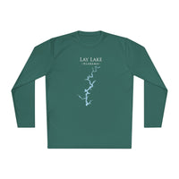 Lay Lake Alabama Dri-fit Boating Shirt – Breathable Material – Men's Long Sleeve Moisture Wicking Tee – Alabama Lake