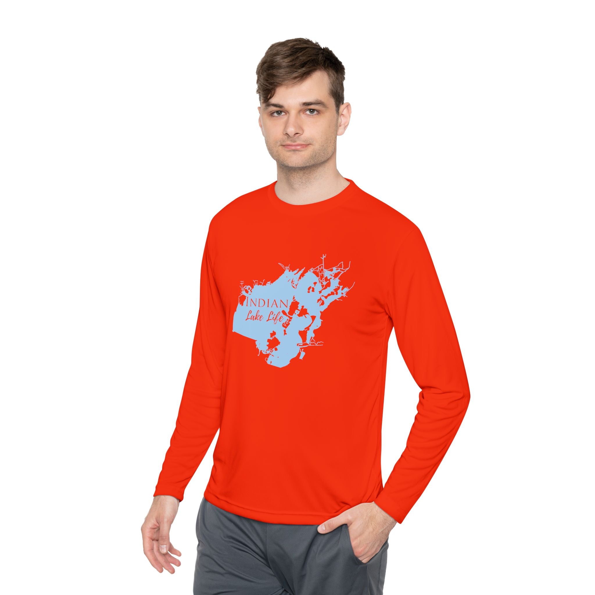 Indian Lake Life Dri-fit Boating Shirt – Breathable Material – Men's Long Sleeve Moisture Wicking Tee – Ohio Lake