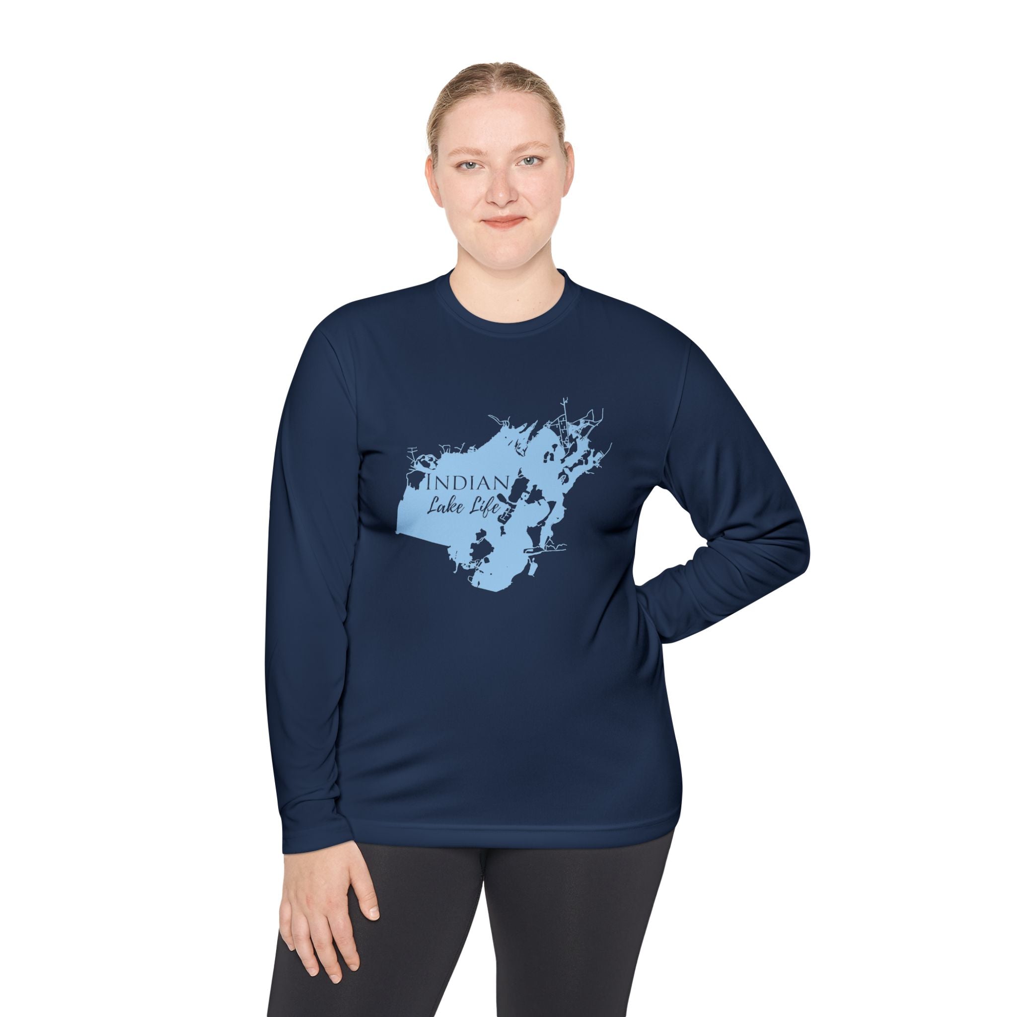 Indian Lake Life Dri-fit Boating Shirt – Breathable Material – Men's Long Sleeve Moisture Wicking Tee – Ohio Lake