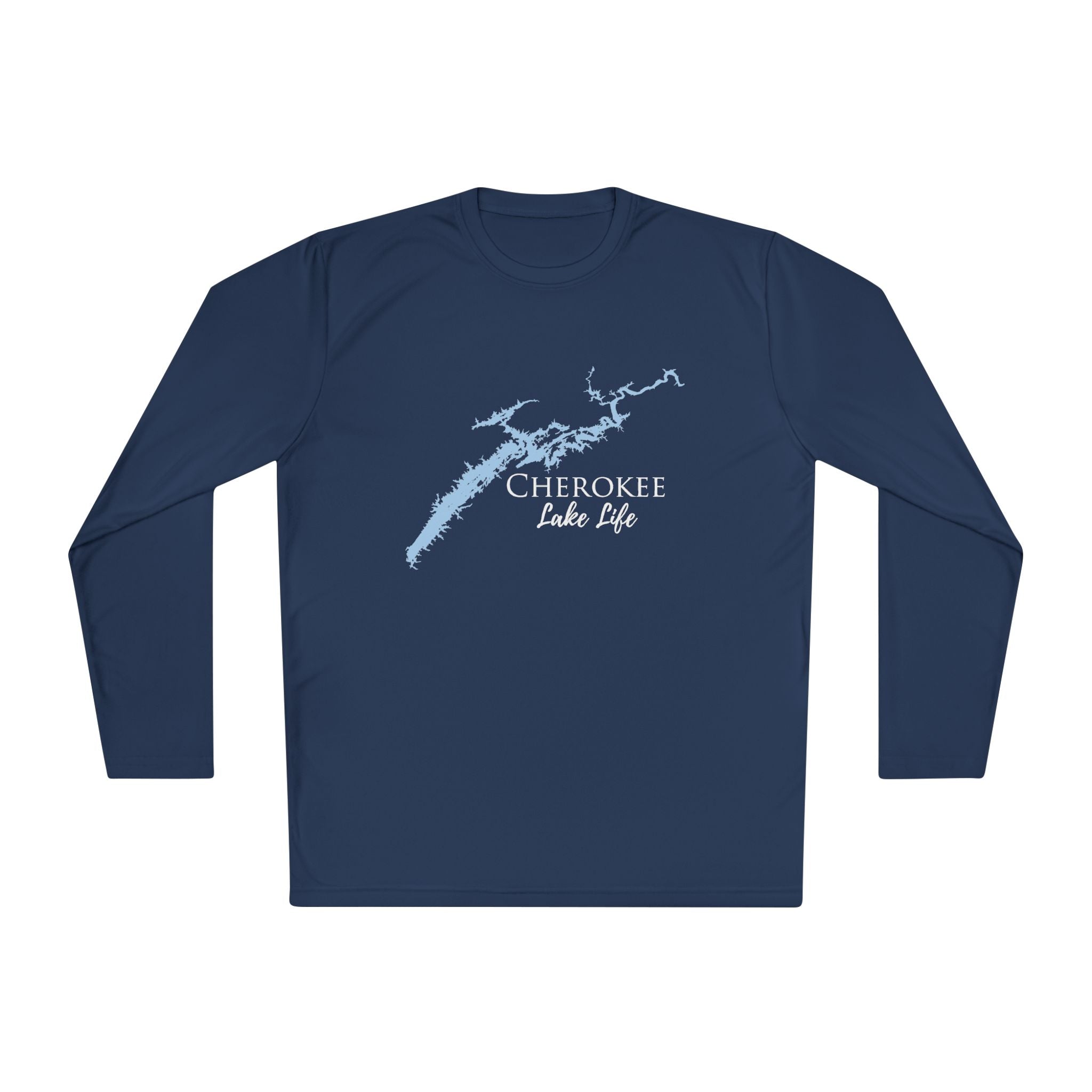 Cherokee Lake Life Dri-fit Boating Shirt – Breathable Material – Men's Long Sleeve Moisture Wicking Tee – Tennessee Lake