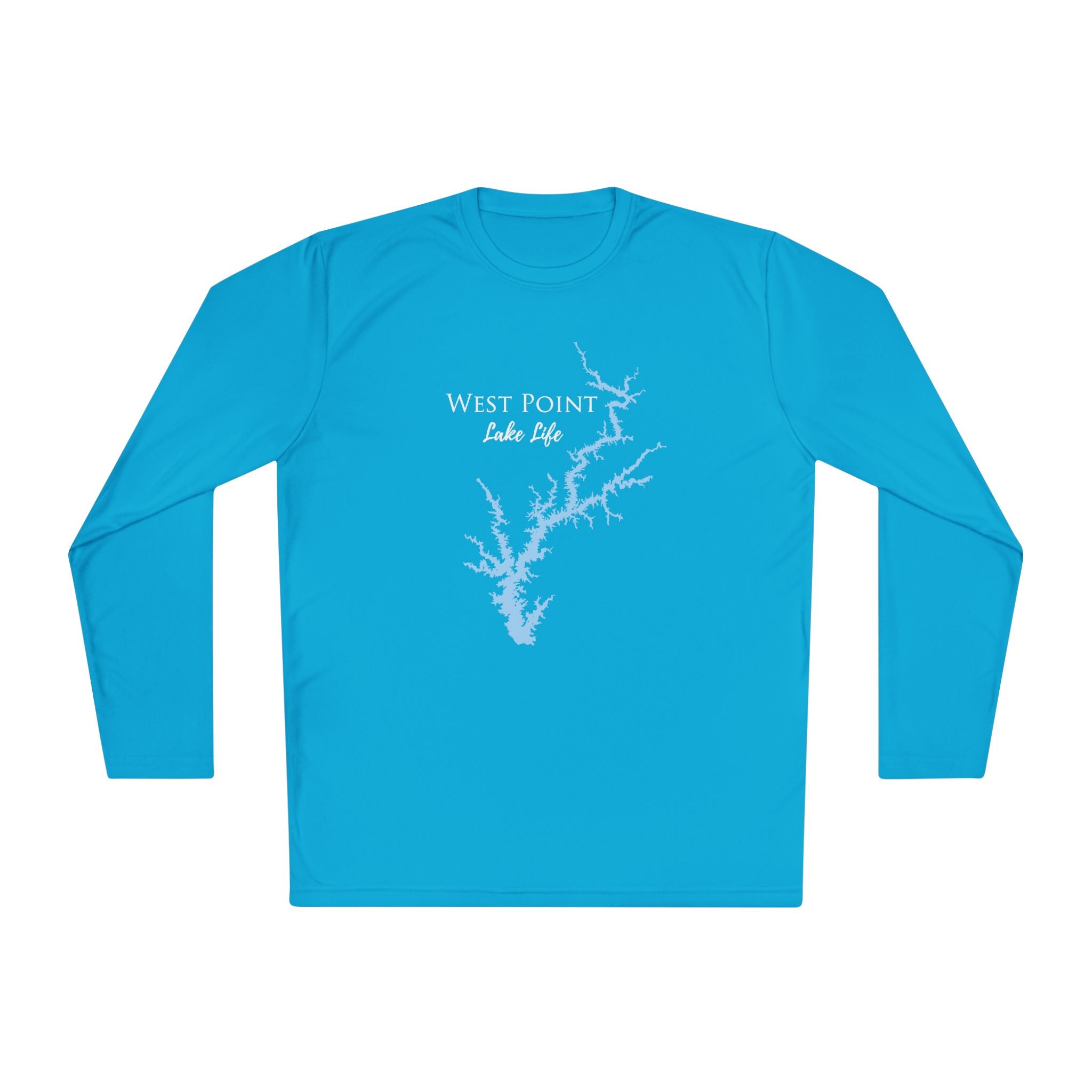 West Point Lake Life Dri-fit Boating Shirt – Breathable Material – Men's Long Sleeve Moisture Wicking Tee – Georgia Lake
