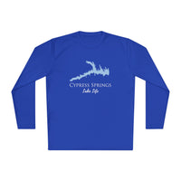 Cypress Springs Lake Life Dri-fit Boating Shirt – Breathable Material – Men's Long Sleeve Moisture Wicking Tee – Texas Lake