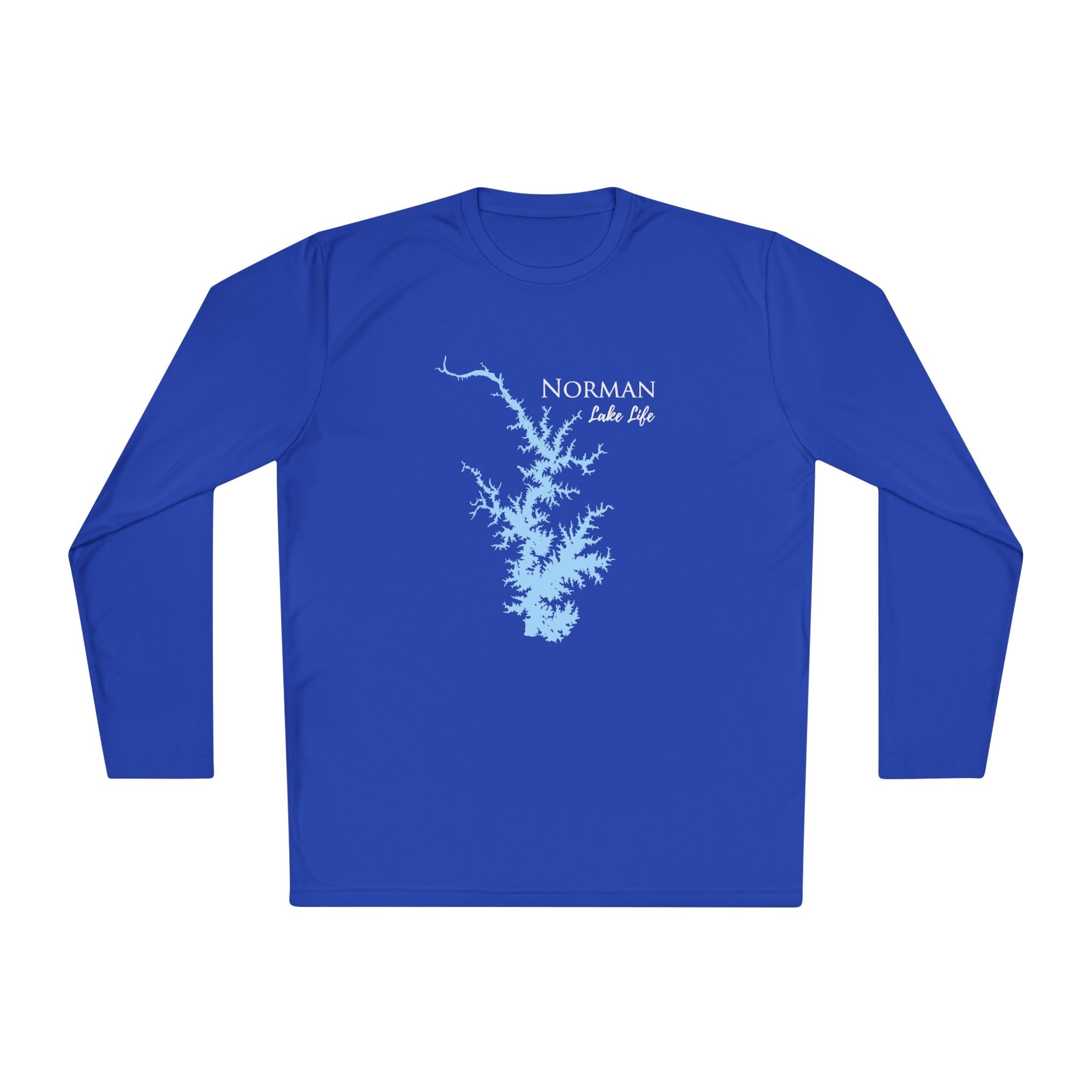 Norman Lake Life Dri-fit Boating Shirt – Breathable Material – Men's Long Sleeve Moisture Wicking Tee – North Carolina Lake