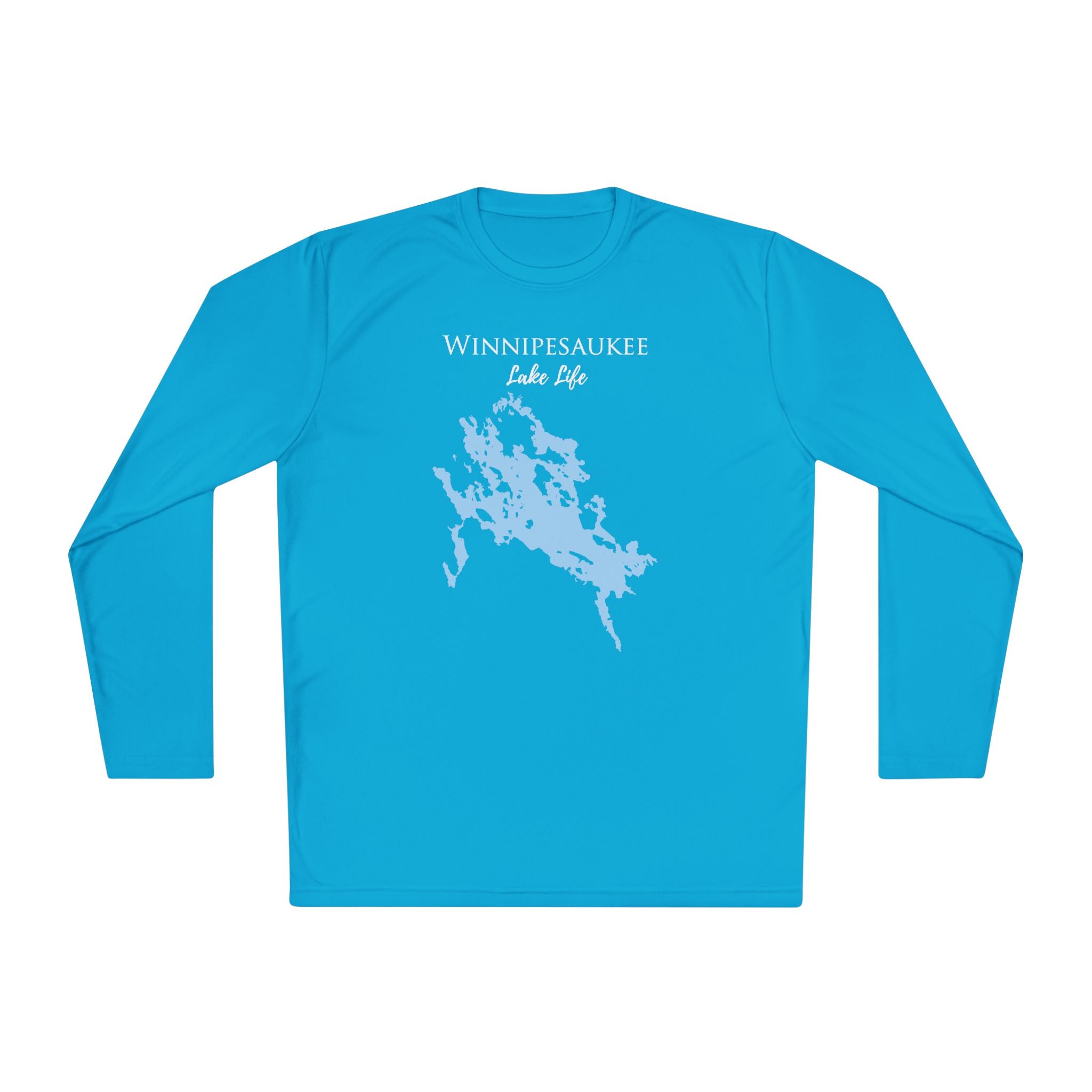 Winnipesaukee Lake Life Dri-fit Boating Shirt – Breathable Material – Men's Long Sleeve Moisture Wicking Tee – New Hampshire Lake