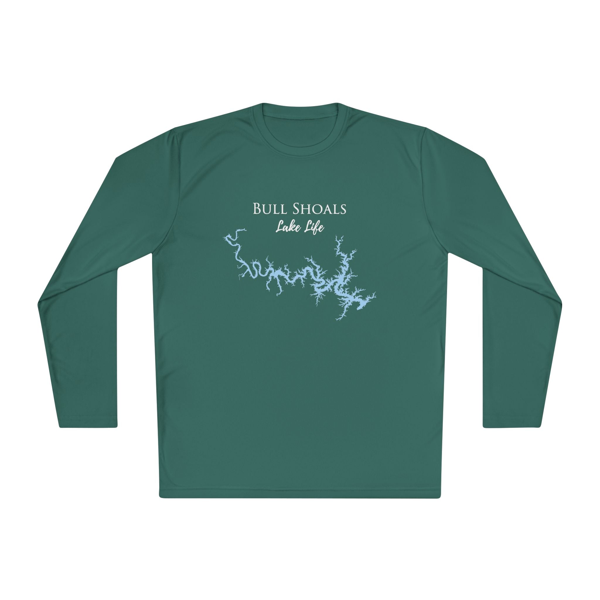 Bull Shoals Lake Life Dri-fit Boating Shirt – Breathable Material – Men's Long Sleeve Moisture Wicking Tee – Arkansas Lake