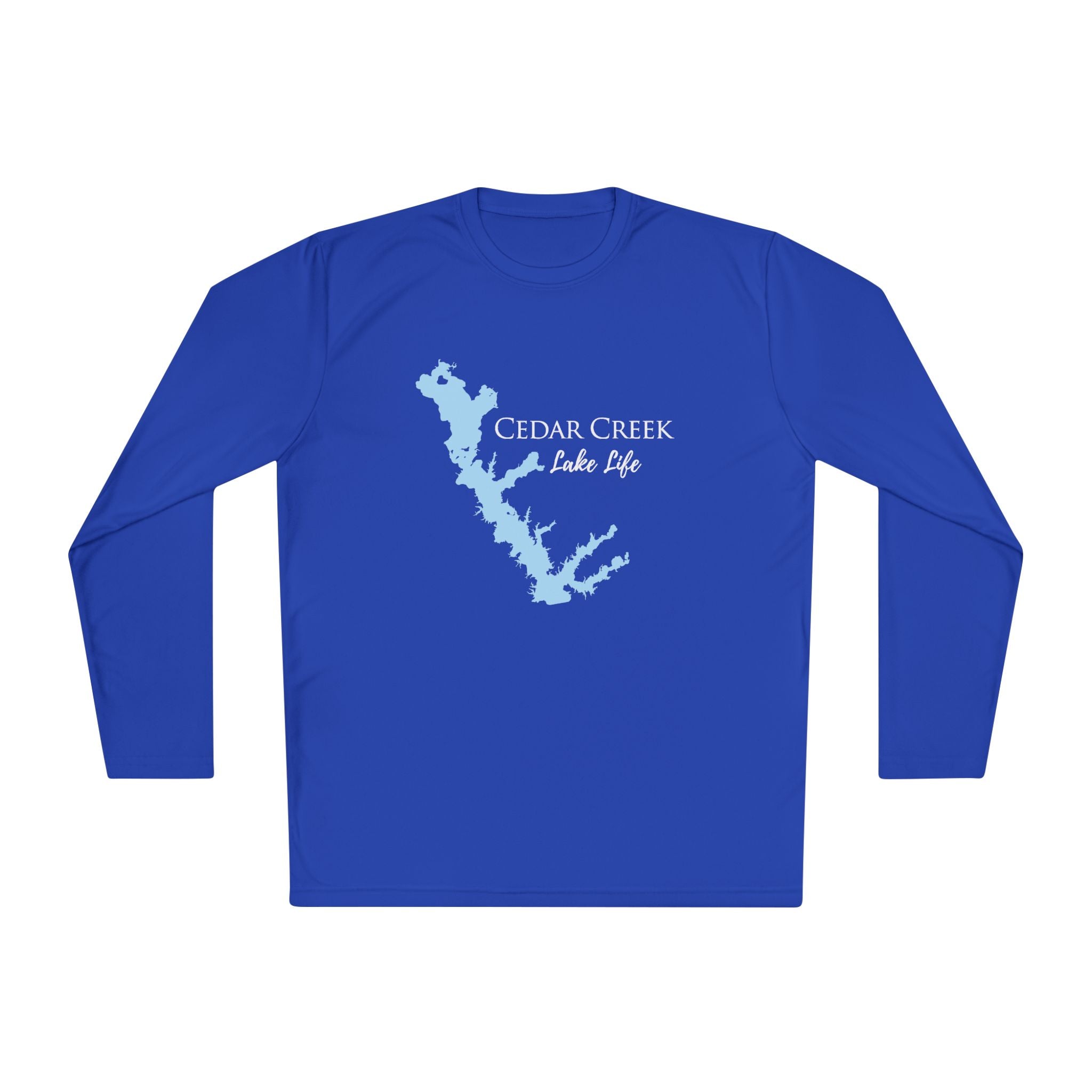 Cedar Creek Lake Life Dri-fit Boating Shirt – Breathable Material – Men's Long Sleeve Moisture Wicking Tee – Texas Lake