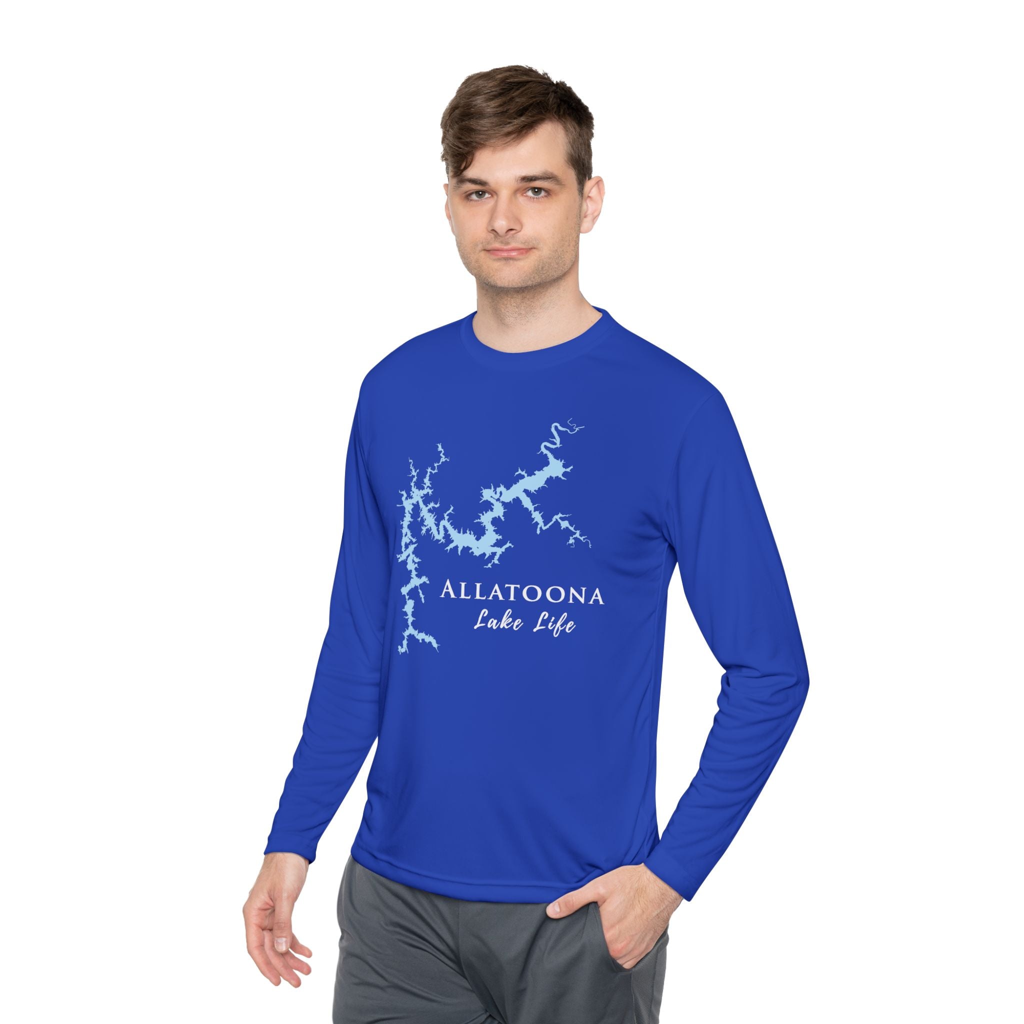 Allatoona Lake Life Dri-fit Boating Shirt – Breathable Material – Men's Long Sleeve Moisture Wicking Tee – Georgia Lake