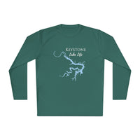 Keystone Lake Life Dri-fit Boating Shirt – Breathable Material – Men's Long Sleeve Moisture Wicking Tee – Oklahoma Lake