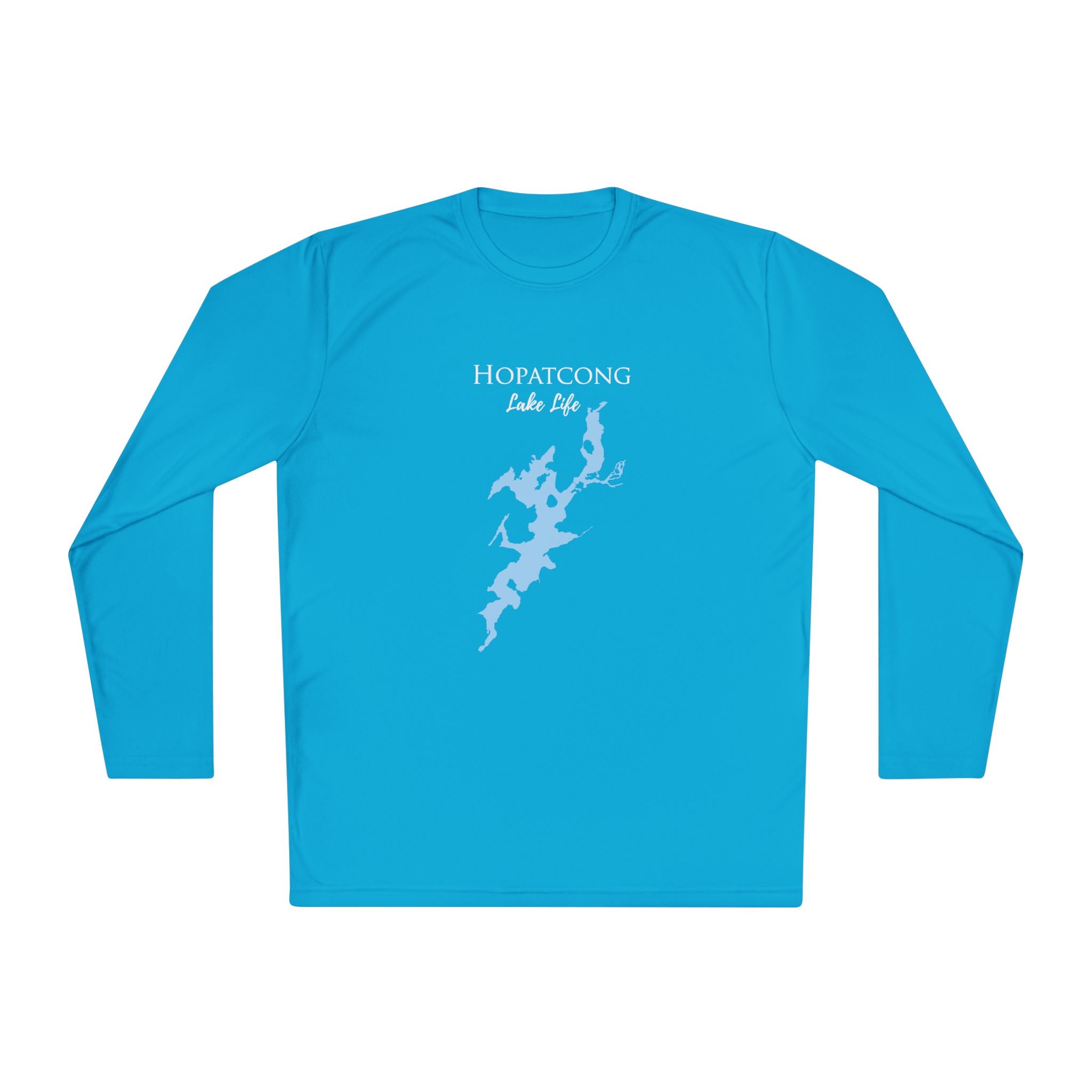 Hopatcong Lake Life Dri-fit Boating Shirt – Breathable Material – Men's Long Sleeve Moisture Wicking Tee – New Jersey Lake