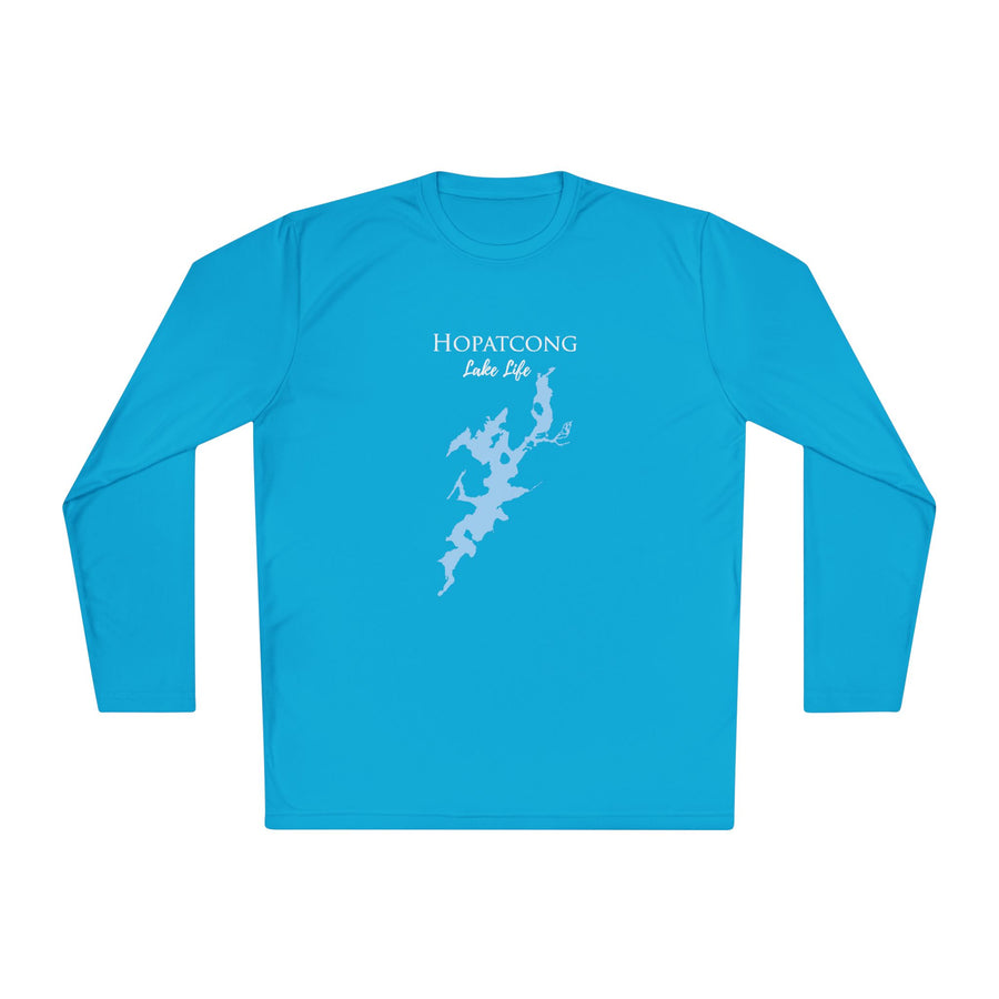 Hopatcong Lake Life Dri-fit Boating Shirt – Breathable Material – Men's Long Sleeve Moisture Wicking Tee – New Jersey Lake