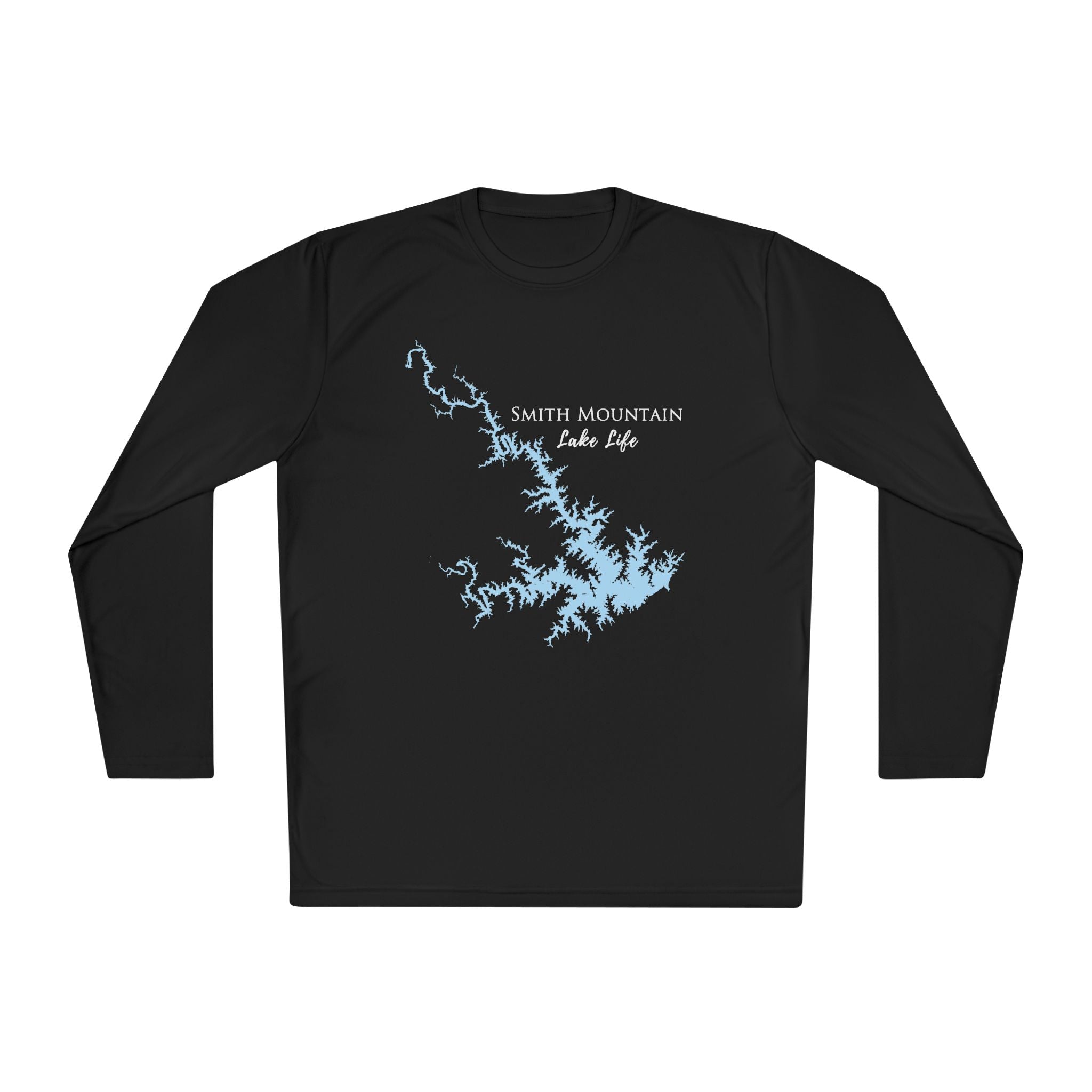 Smith Mountain Lake Life Dri-fit Boating Shirt – Breathable Material – Men's Long Sleeve Moisture Wicking Tee – Virginia Lake