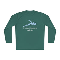 Cypress Springs Lake Life Dri-fit Boating Shirt – Breathable Material – Men's Long Sleeve Moisture Wicking Tee – Texas Lake