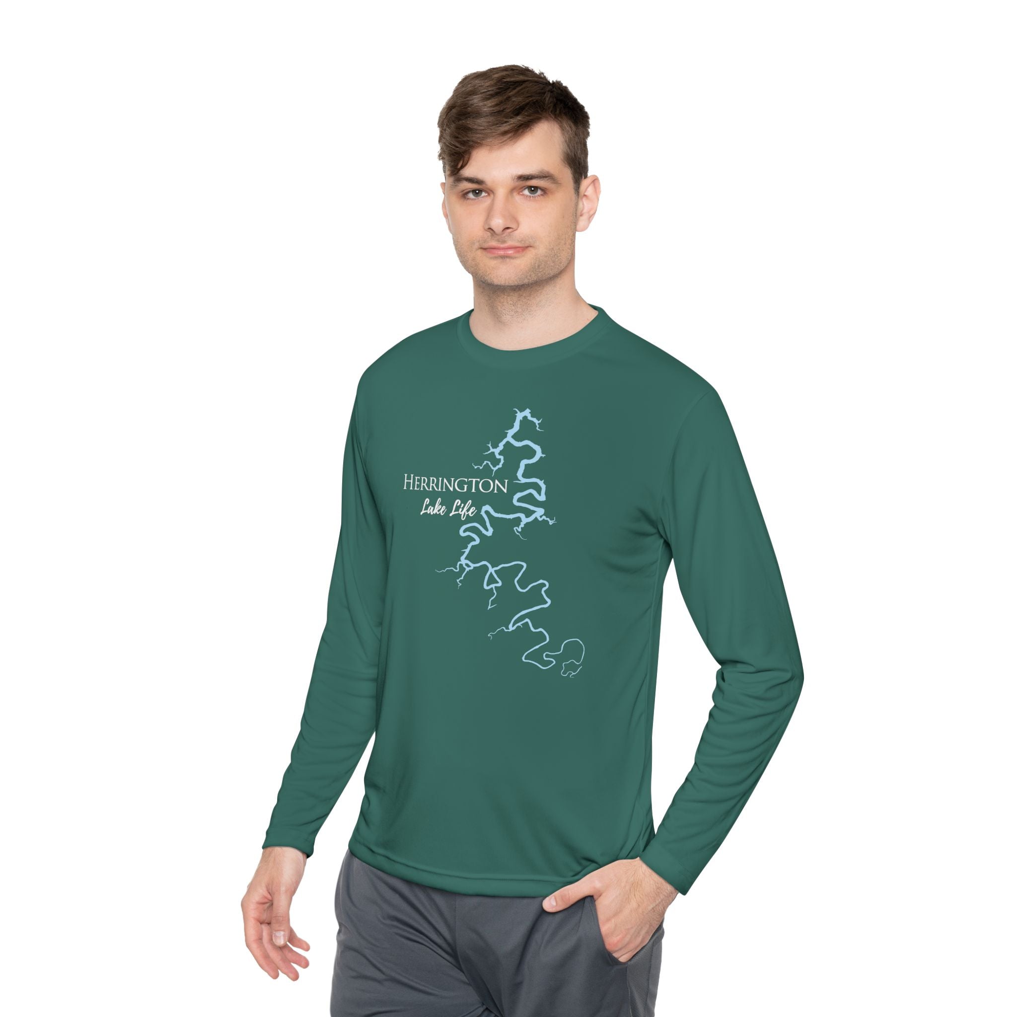 Herrington Lake Life Dri-fit Boating Shirt – Breathable Material – Men's Long Sleeve Moisture Wicking Tee – Kentucky Lake