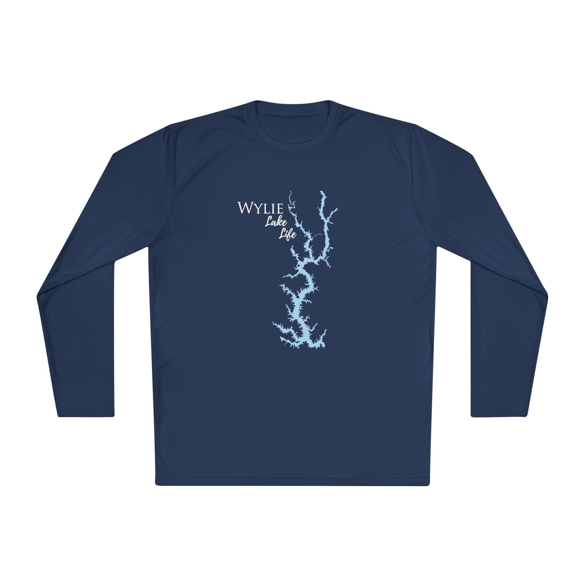 Wylie Lake Life Dri-fit Boating Shirt – Breathable Material – Men's Long Sleeve Moisture Wicking Tee – South Carolina Lake