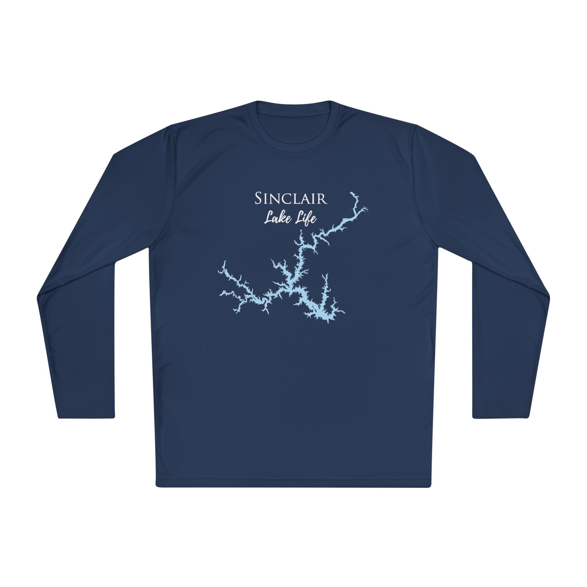 Sinclair Lake Life Dri-fit Boating Shirt – Breathable Material – Men's Long Sleeve Moisture Wicking Tee – Georgia Lake