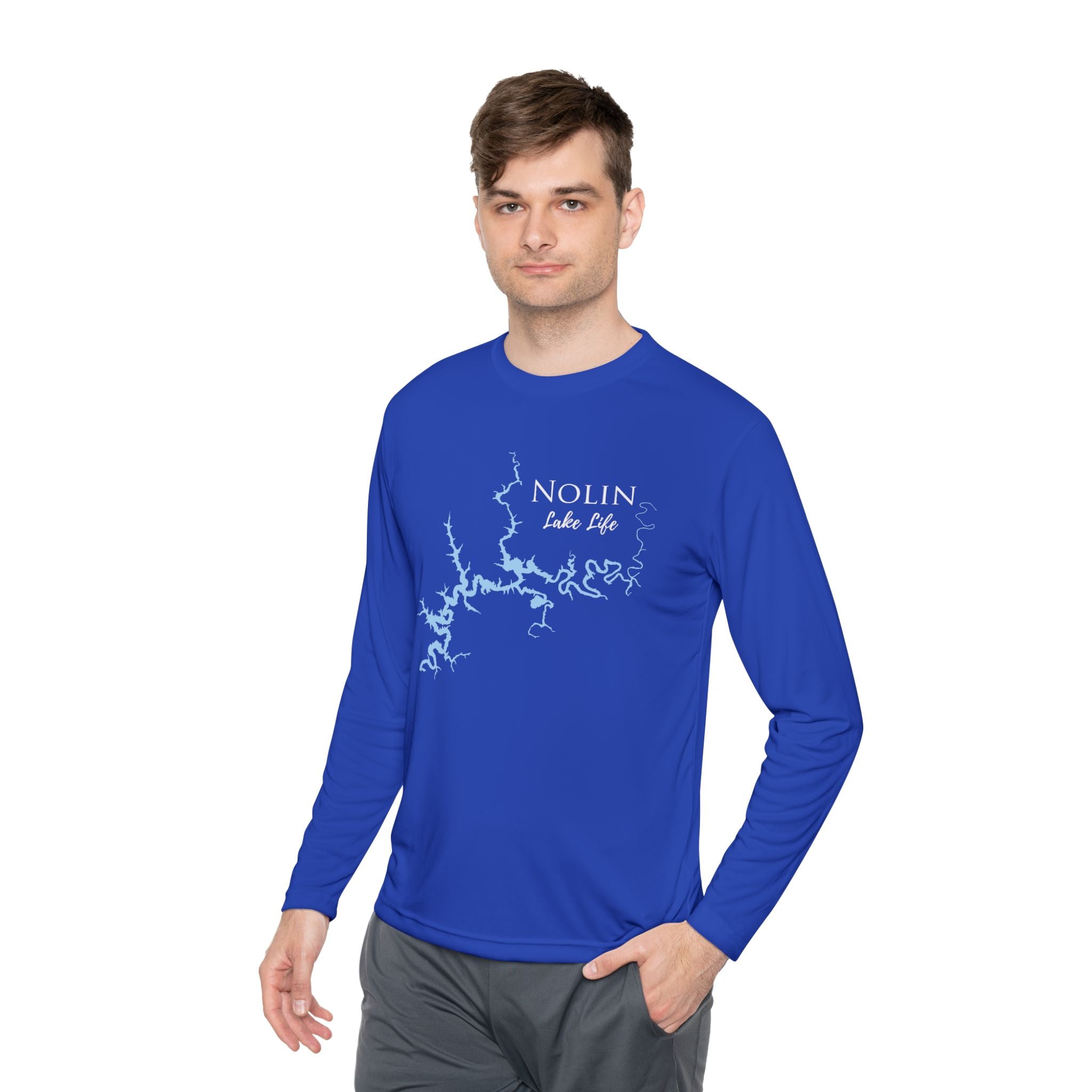 Nolin Lake Life Dri-fit Boating Shirt – Breathable Material – Men's Long Sleeve Moisture Wicking Tee – Kentucky Lake