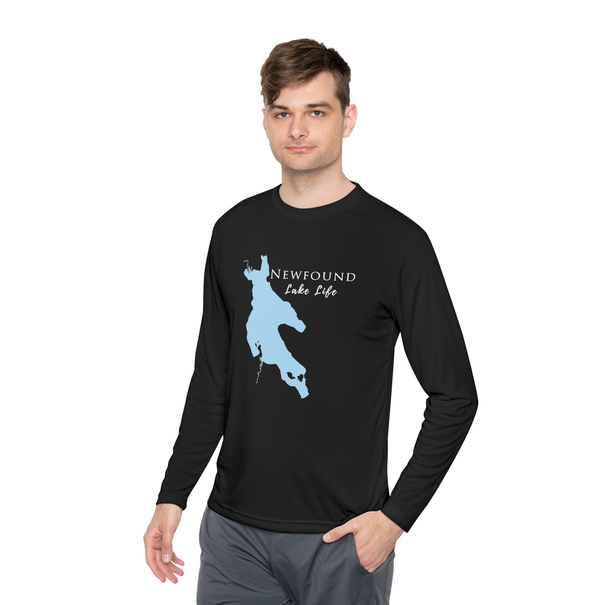 Newfound Lake Life Dri-fit Boating Shirt – Breathable Material – Men's Long Sleeve Moisture Wicking Tee – New Hampshire Lake