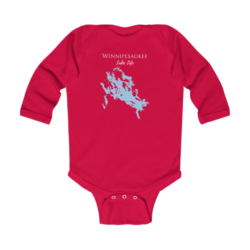 Winnipesaukee Lake Life Onsie - Durable Lake Onsie - Infant Long Sleeve Bodysuit - New Hampshire Lake