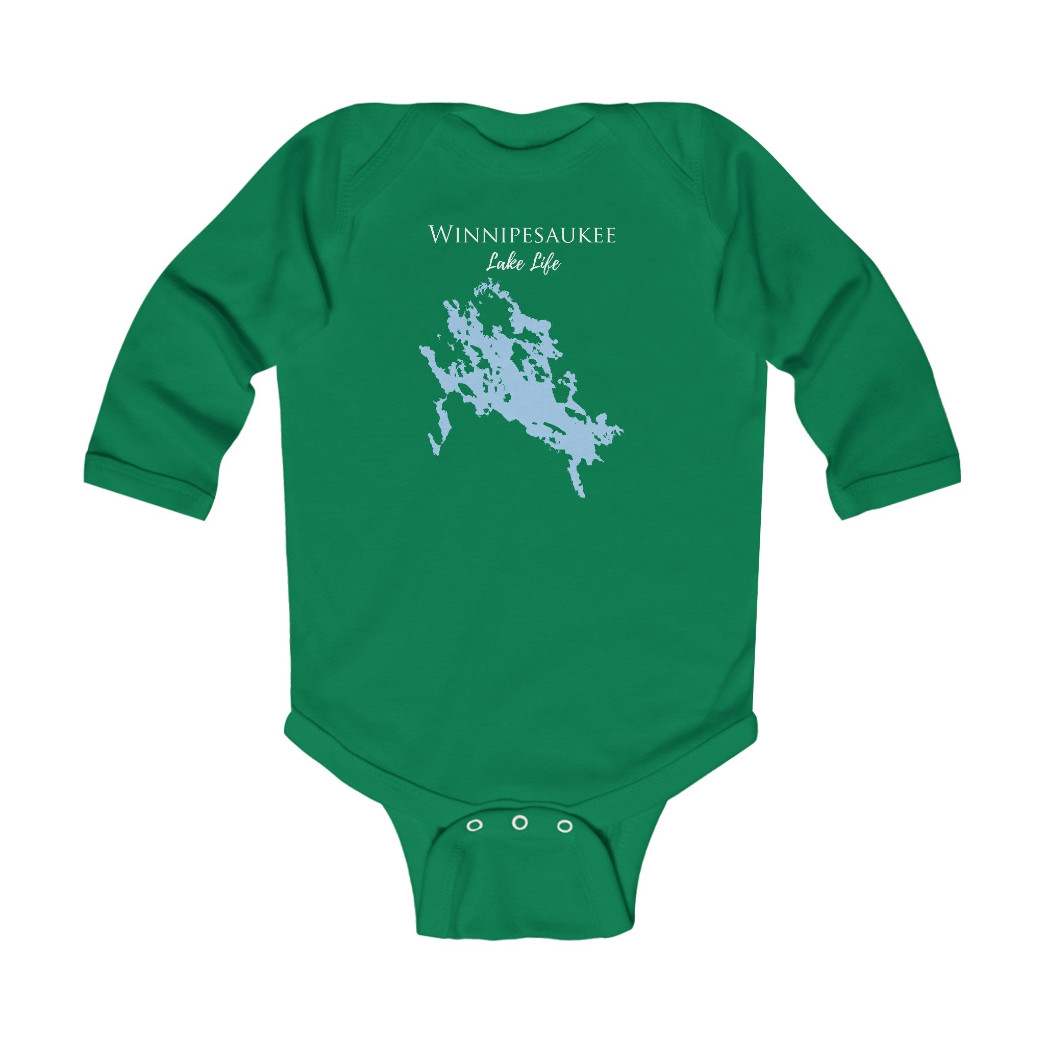 Winnipesaukee Lake Life Onsie - Durable Lake Onsie - Infant Long Sleeve Bodysuit - New Hampshire Lake