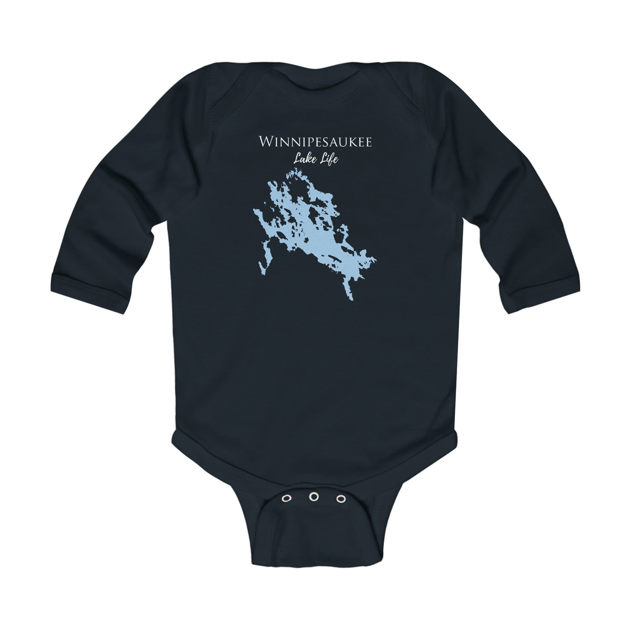 Winnipesaukee Lake Life Onsie - Durable Lake Onsie - Infant Long Sleeve Bodysuit - New Hampshire Lake