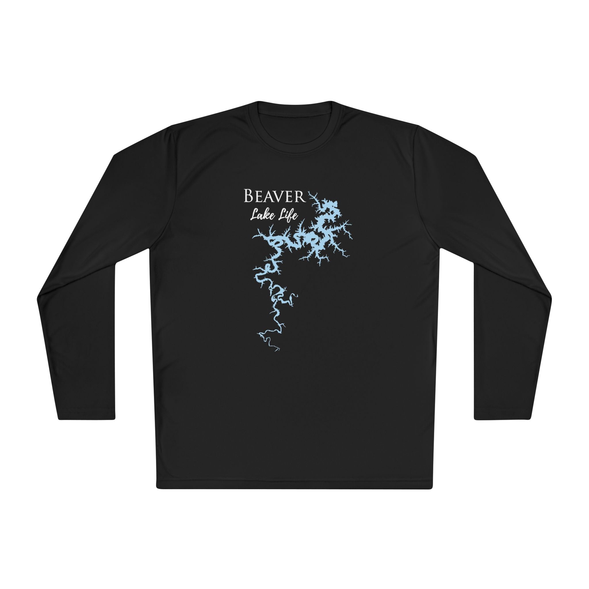 Beaver Lake Life Dri-fit Boating Shirt – Breathable Material – Men's Long Sleeve Moisture Wicking Tee – Arkansas Lake