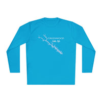 Greenwood Lake Life Dri-fit Boating Shirt – Breathable Material – Men's Long Sleeve Moisture Wicking Tee – South Carolina Lake