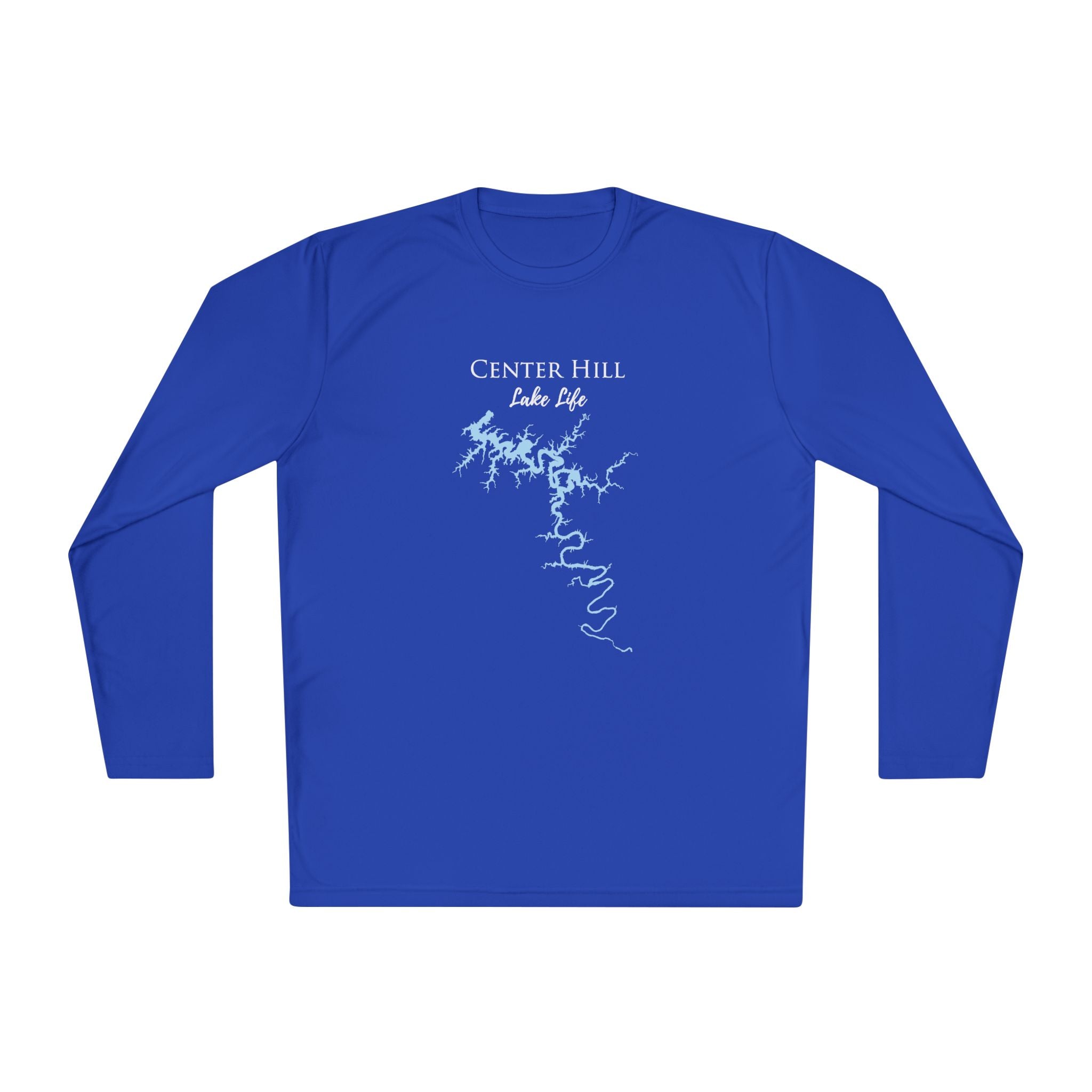Center Hill Lake Life Dri-fit Boating Shirt – Breathable Material – Men's Long Sleeve Moisture Wicking Tee – Tennessee Lake