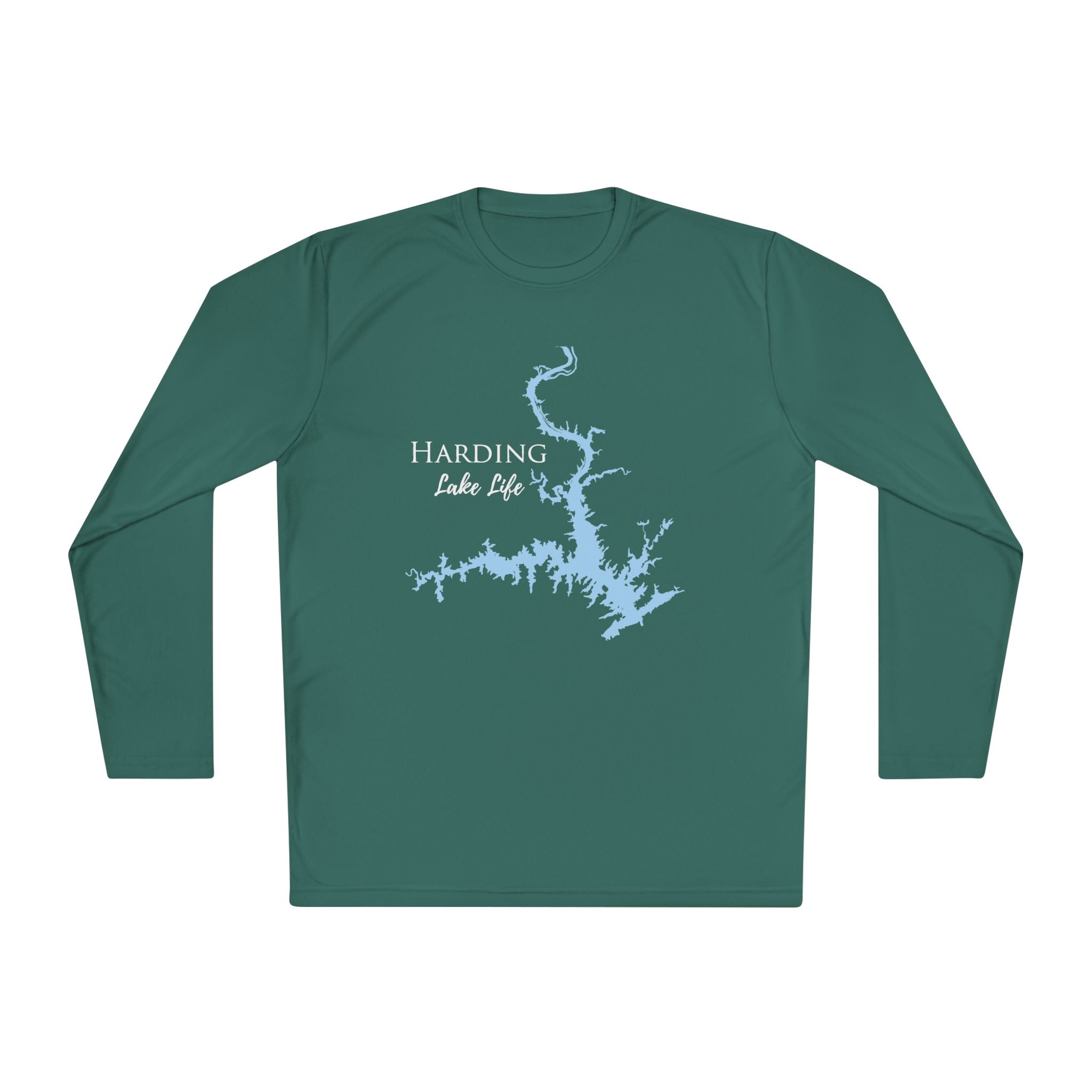 Harding Lake Life Dri-fit Boating Shirt – Breathable Material – Men's Long Sleeve Moisture Wicking Tee – Georgia Lake