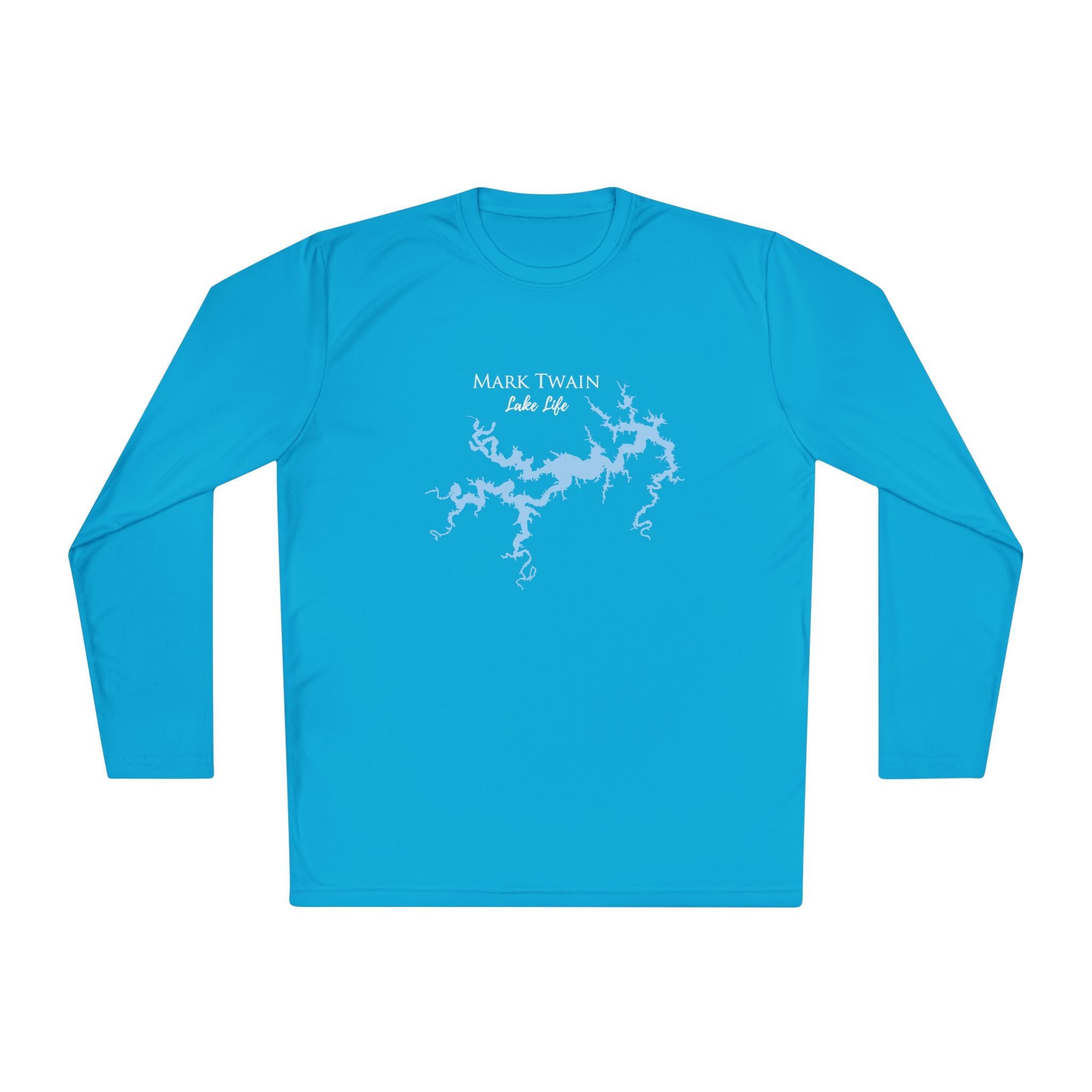 Mark Twain Lake Life Dri-fit Boating Shirt – Breathable Material – Men's Long Sleeve Moisture Wicking Tee – Missouri Lake