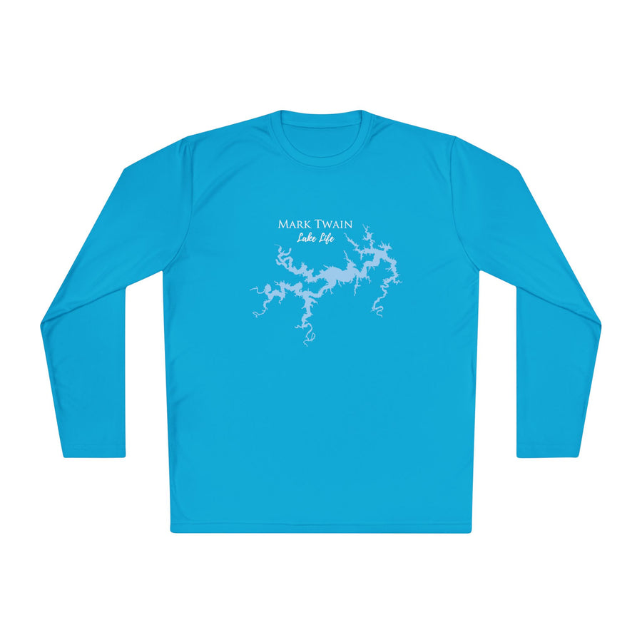 Mark Twain Lake Life Dri-fit Boating Shirt – Breathable Material – Men's Long Sleeve Moisture Wicking Tee – Missouri Lake