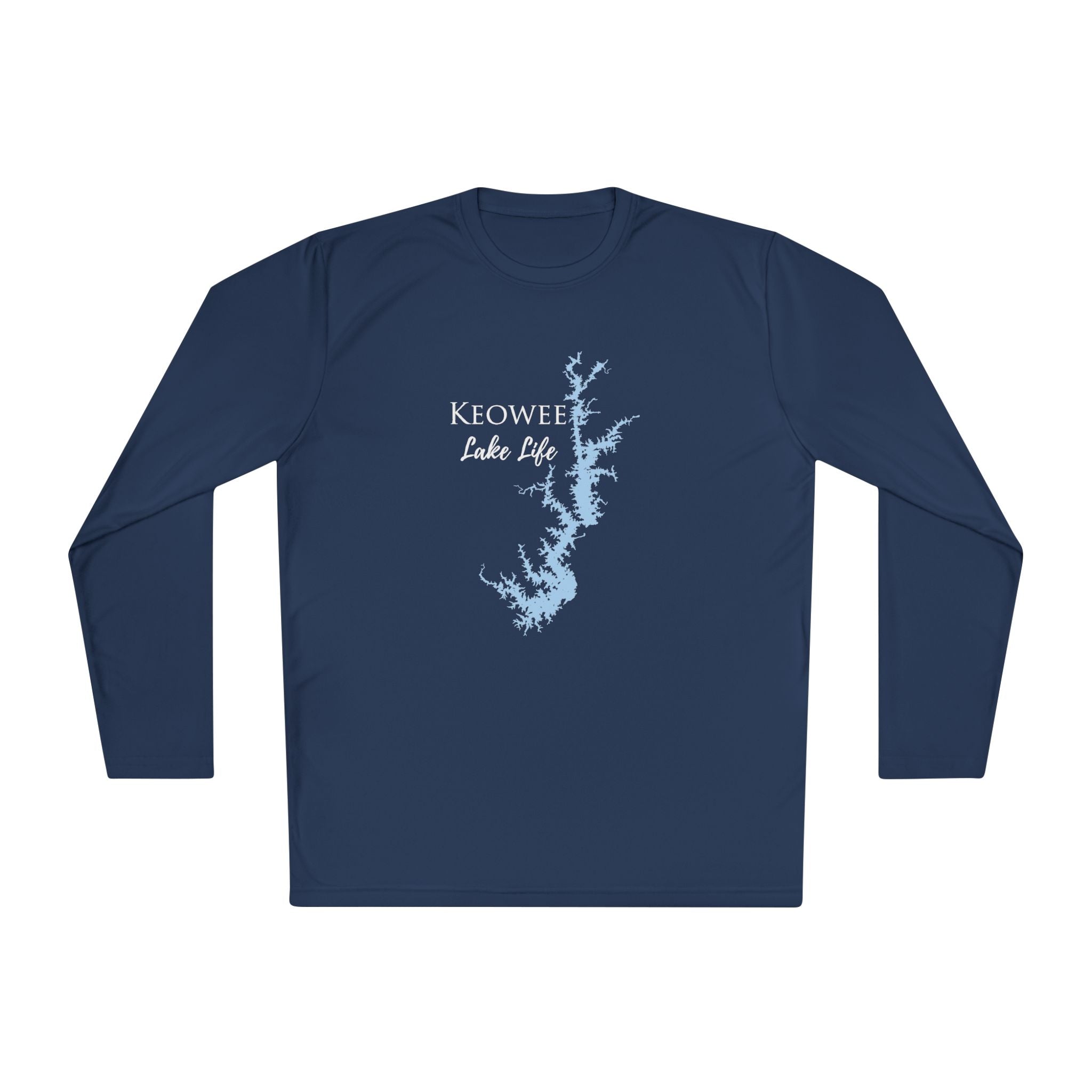 Keowee Lake Life Dri-fit Boating Shirt – Breathable Material – Men's Long Sleeve Moisture Wicking Tee – South Carolina Lake