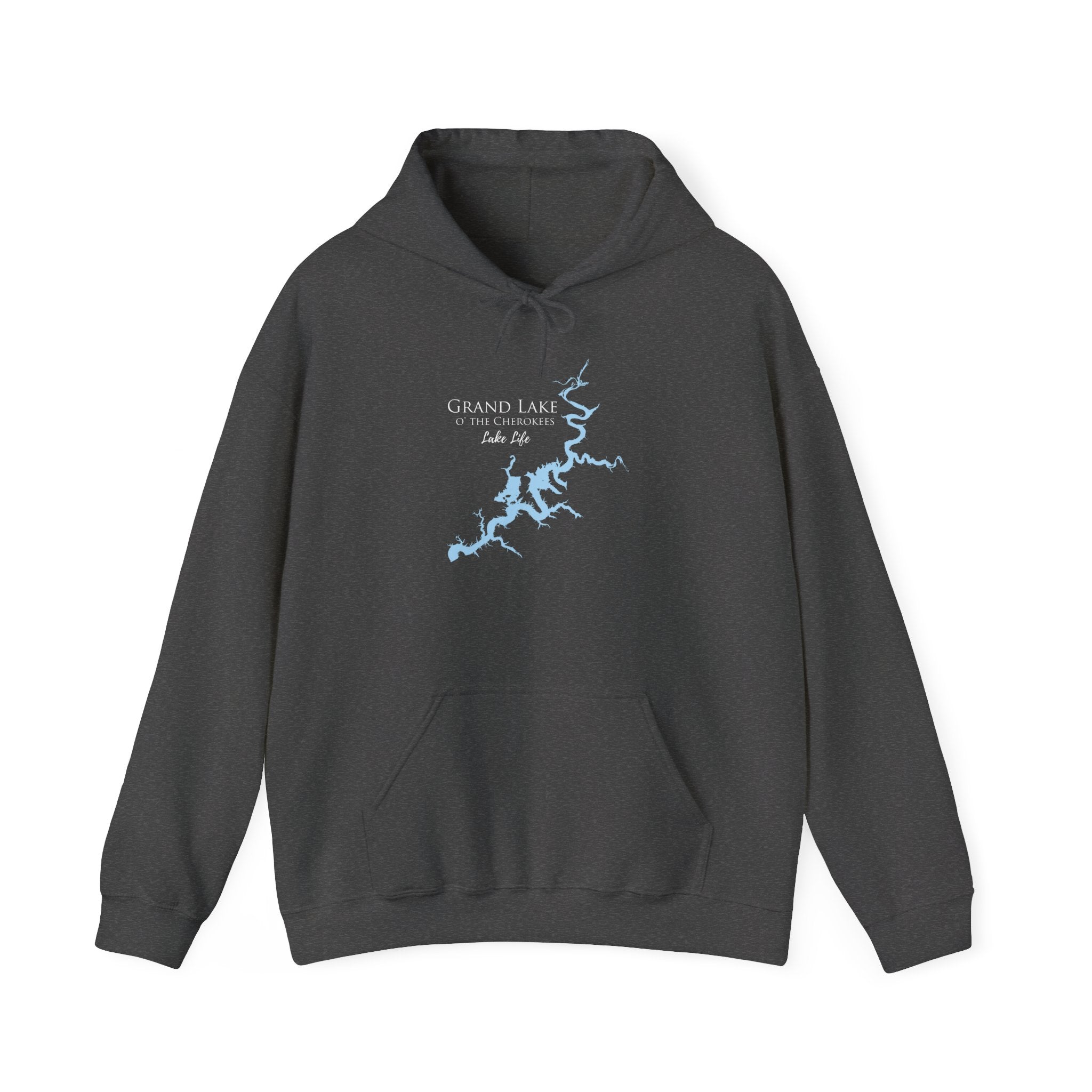 Grand Lake OK Hoodie - Grand Lake Map Hooded Sweatshirt - Grand lake of the Cherokees Lake Life - Oklahoma Lake