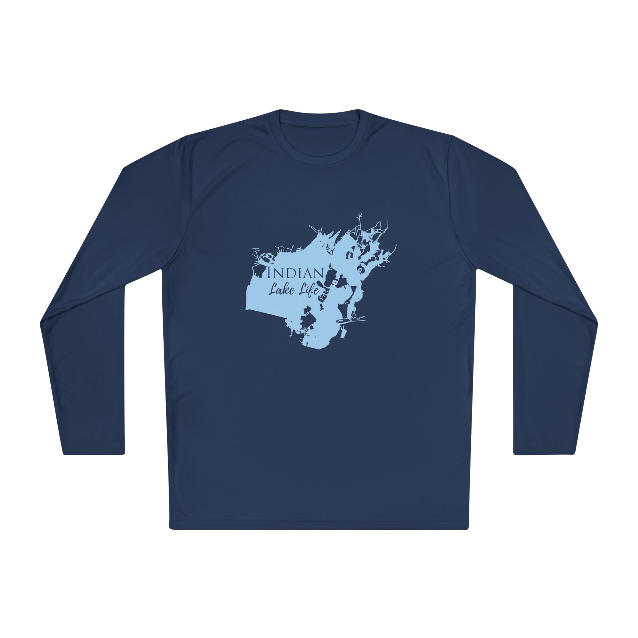 Indian Lake Life Dri-fit Boating Shirt – Breathable Material – Men's Long Sleeve Moisture Wicking Tee – Ohio Lake