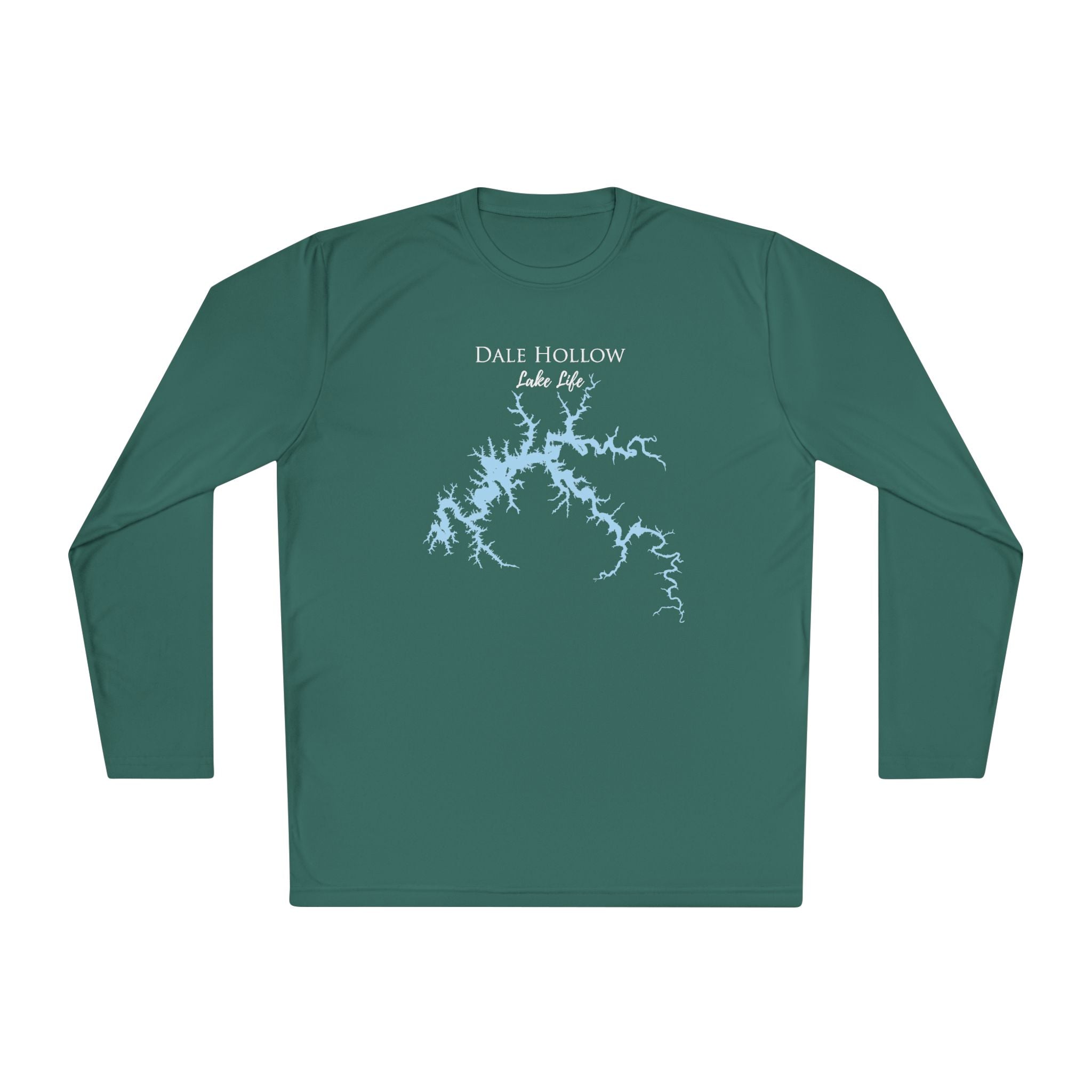 Dale Hollow Lake Life Dri-fit Boating Shirt – Breathable Material – Men's Long Sleeve Moisture Wicking Tee – Tennessee Lake