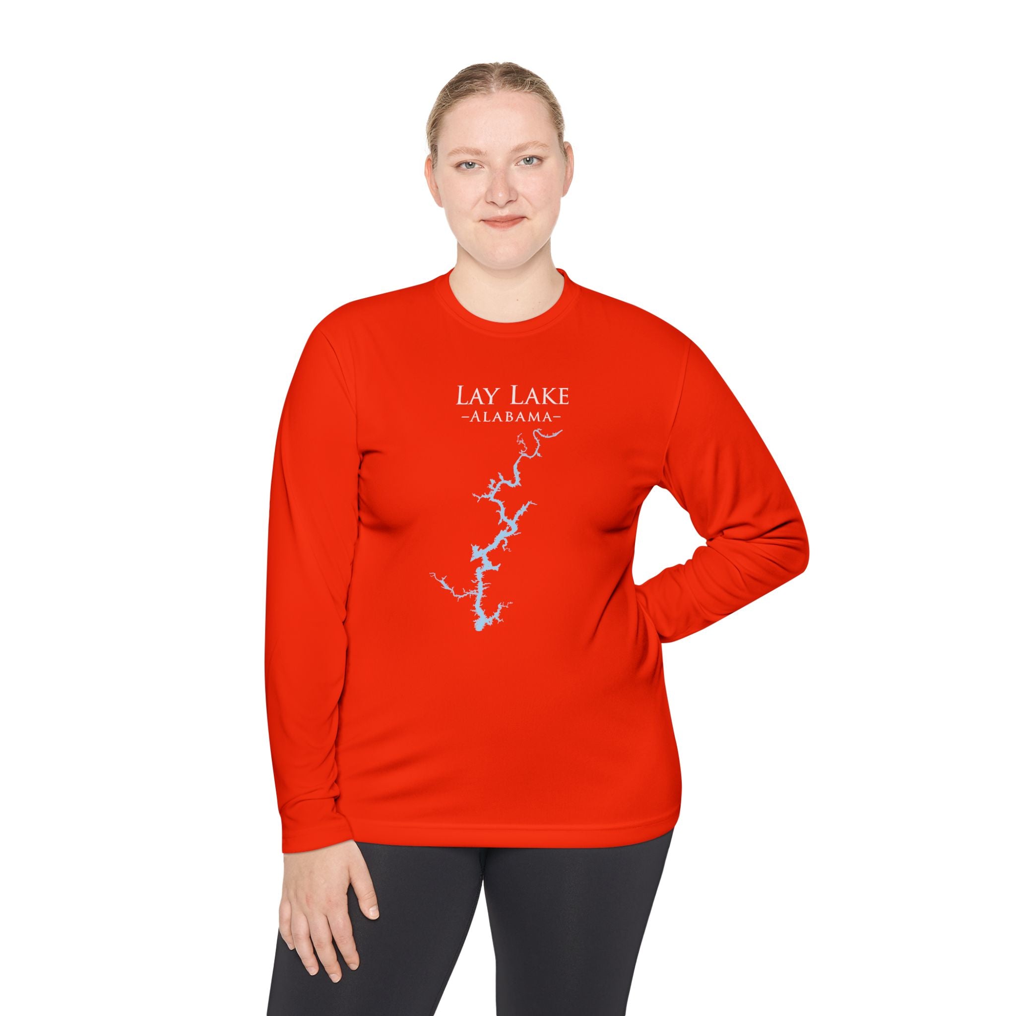 Lay Lake Alabama Dri-fit Boating Shirt – Breathable Material – Men's Long Sleeve Moisture Wicking Tee – Alabama Lake