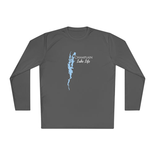 Champlain Lake Life Dri-fit Boating Shirt – Breathable Material – Men's Long Sleeve Moisture Wicking Tee – New York and Vermont Lake