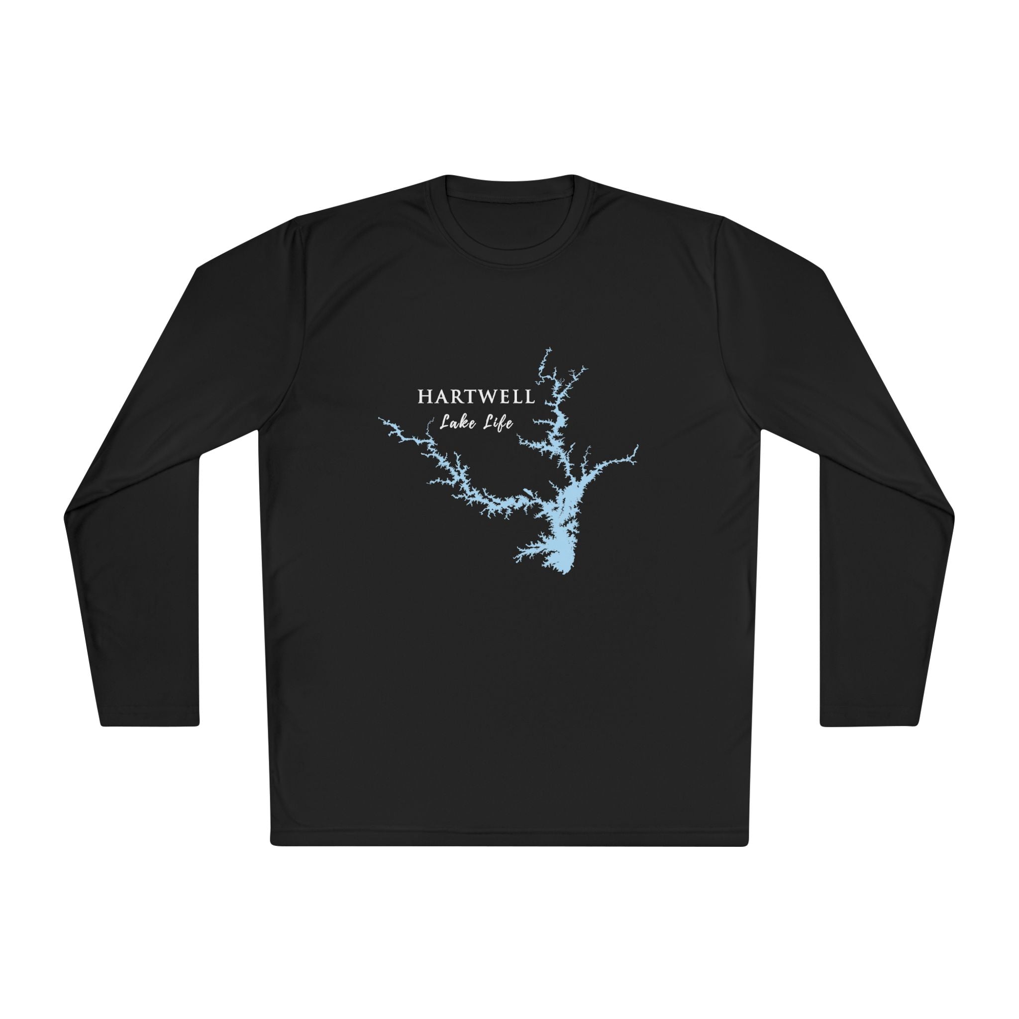 Hartwell Lake Life Dri-fit Boating Shirt – Breathable Material – Men's Long Sleeve Moisture Wicking Tee – South Carolina Lake