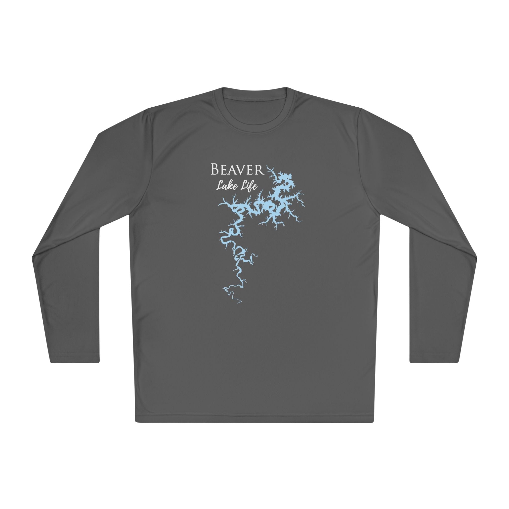 Beaver Lake Life Dri-fit Boating Shirt – Breathable Material – Men's Long Sleeve Moisture Wicking Tee – Arkansas Lake