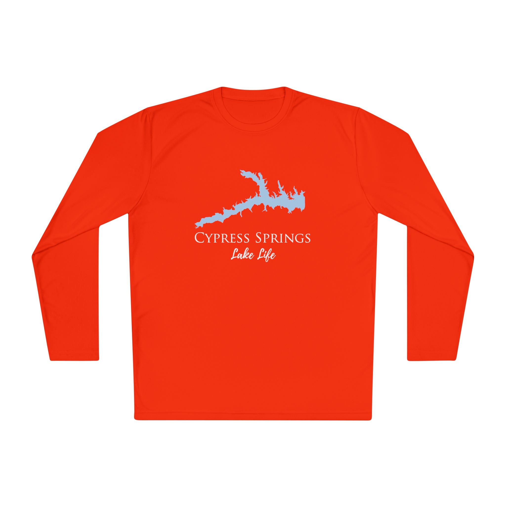 Cypress Springs Lake Life Dri-fit Boating Shirt – Breathable Material – Men's Long Sleeve Moisture Wicking Tee – Texas Lake