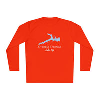 Cypress Springs Lake Life Dri-fit Boating Shirt – Breathable Material – Men's Long Sleeve Moisture Wicking Tee – Texas Lake
