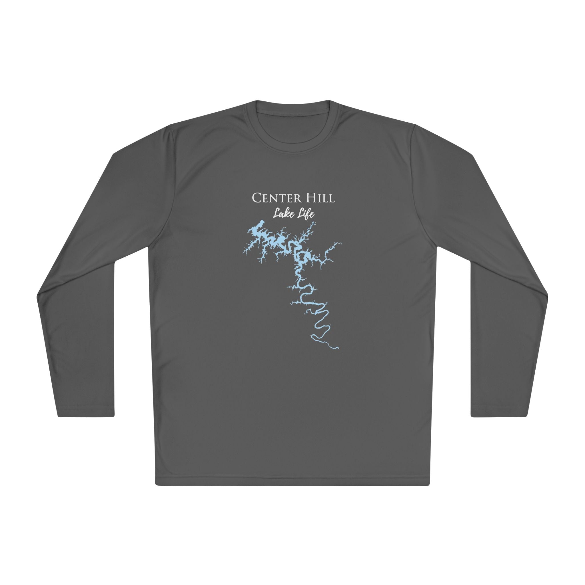 Center Hill Lake Life Dri-fit Boating Shirt – Breathable Material – Men's Long Sleeve Moisture Wicking Tee – Tennessee Lake