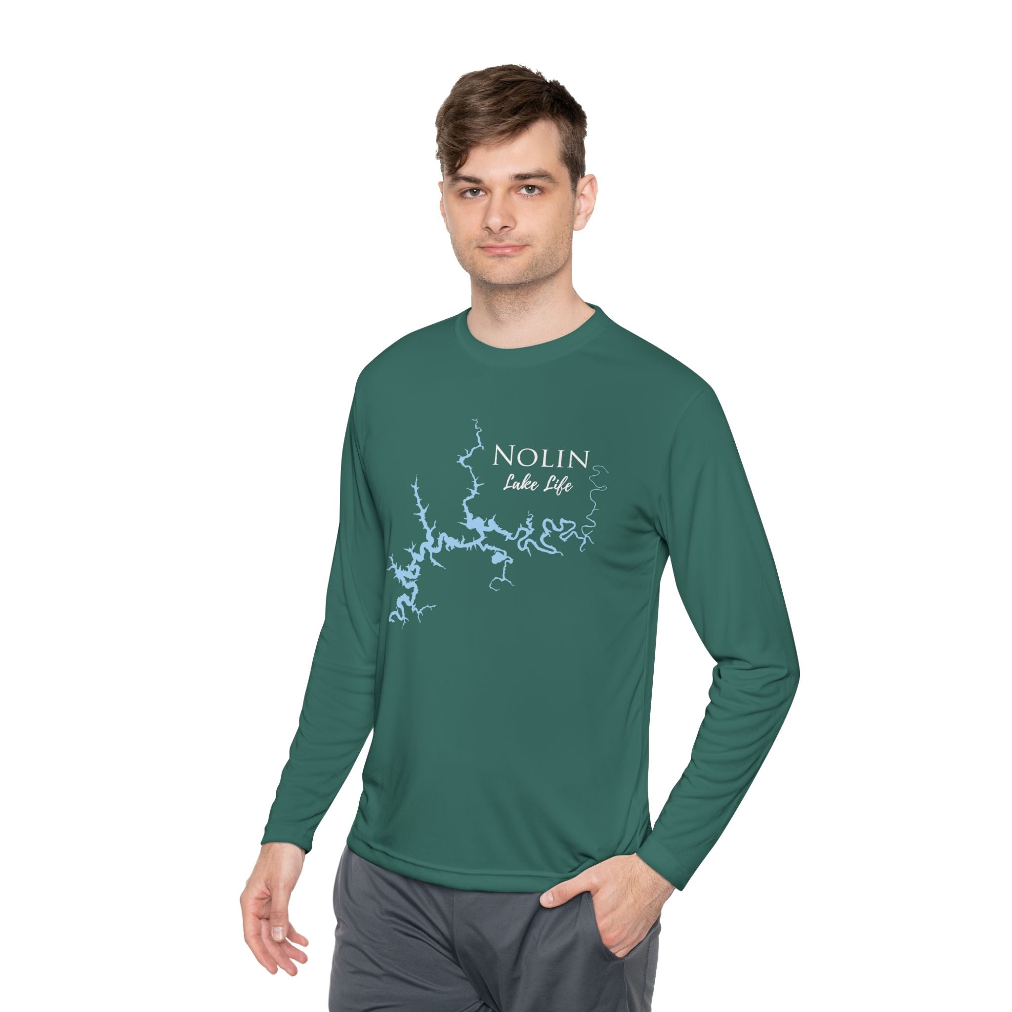 Nolin Lake Life Dri-fit Boating Shirt – Breathable Material – Men's Long Sleeve Moisture Wicking Tee – Kentucky Lake