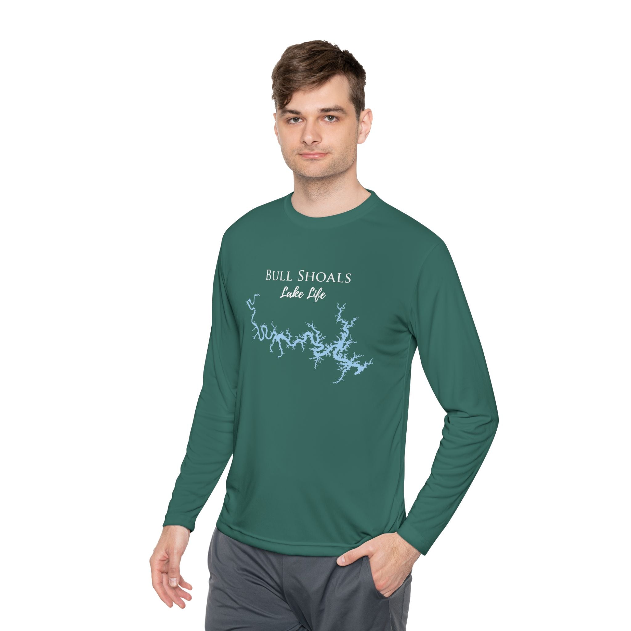Bull Shoals Lake Life Dri-fit Boating Shirt – Breathable Material – Men's Long Sleeve Moisture Wicking Tee – Arkansas Lake