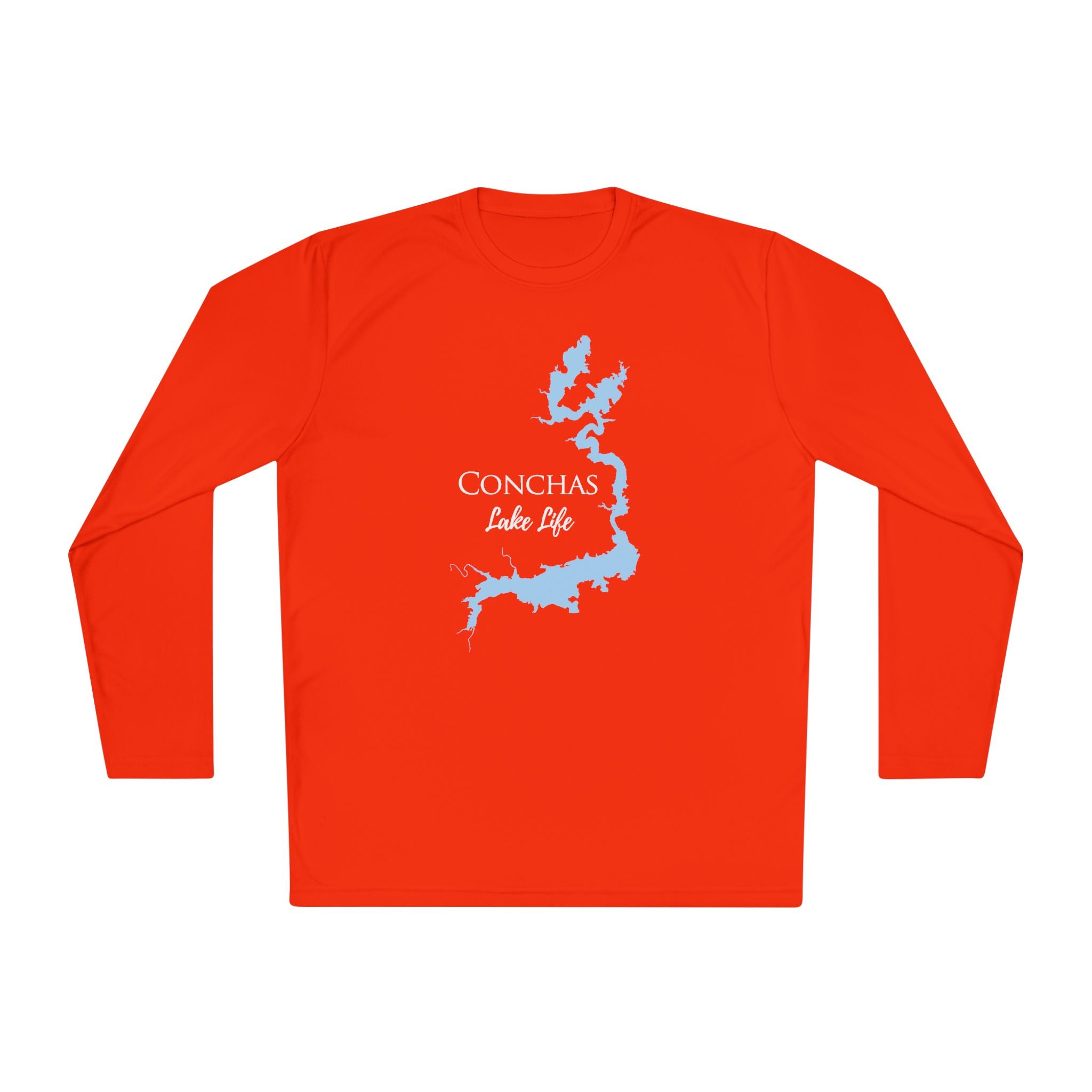 Conchas Lake Life Dri-fit Boating Shirt – Breathable Material – Men's Long Sleeve Moisture Wicking Tee – New Mexico Lake
