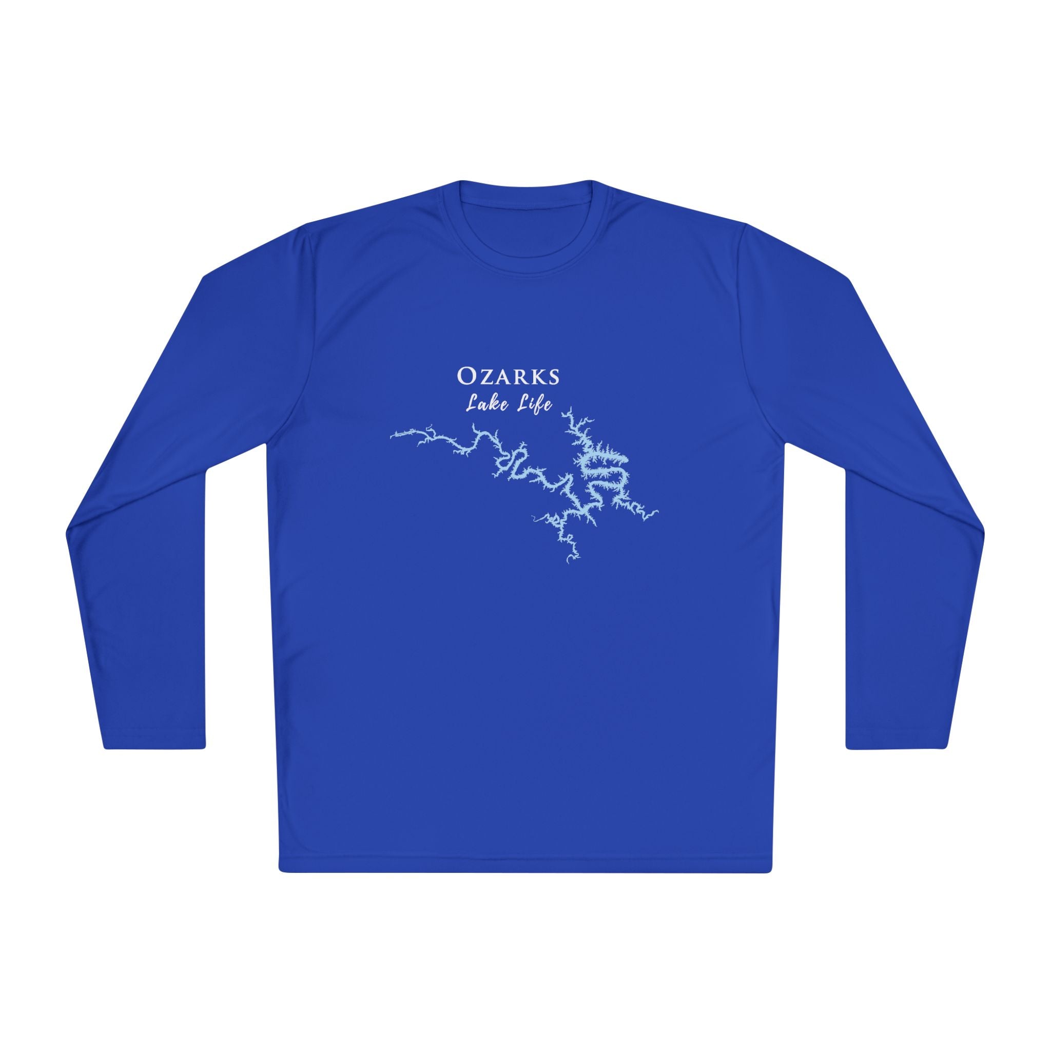 Ozarks Lake Life Dri-fit Boating Shirt – Breathable Material – Men's Long Sleeve Moisture Wicking Tee – Arkansas Lake