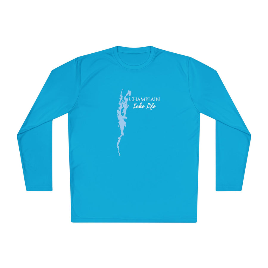 Champlain Lake Life Dri-fit Boating Shirt – Breathable Material – Men's Long Sleeve Moisture Wicking Tee – New York and Vermont Lake