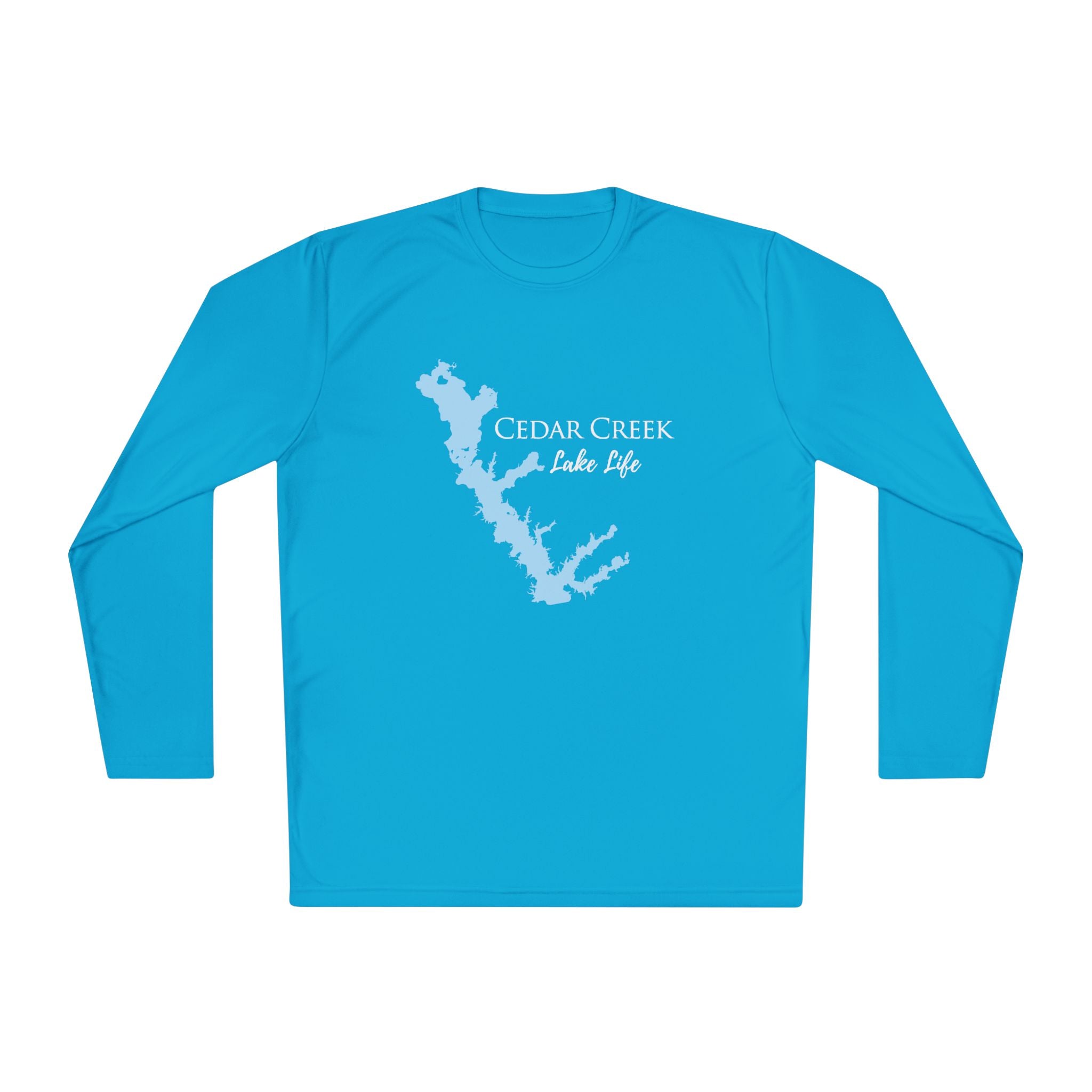 Cedar Creek Lake Life Dri-fit Boating Shirt – Breathable Material – Men's Long Sleeve Moisture Wicking Tee – Texas Lake